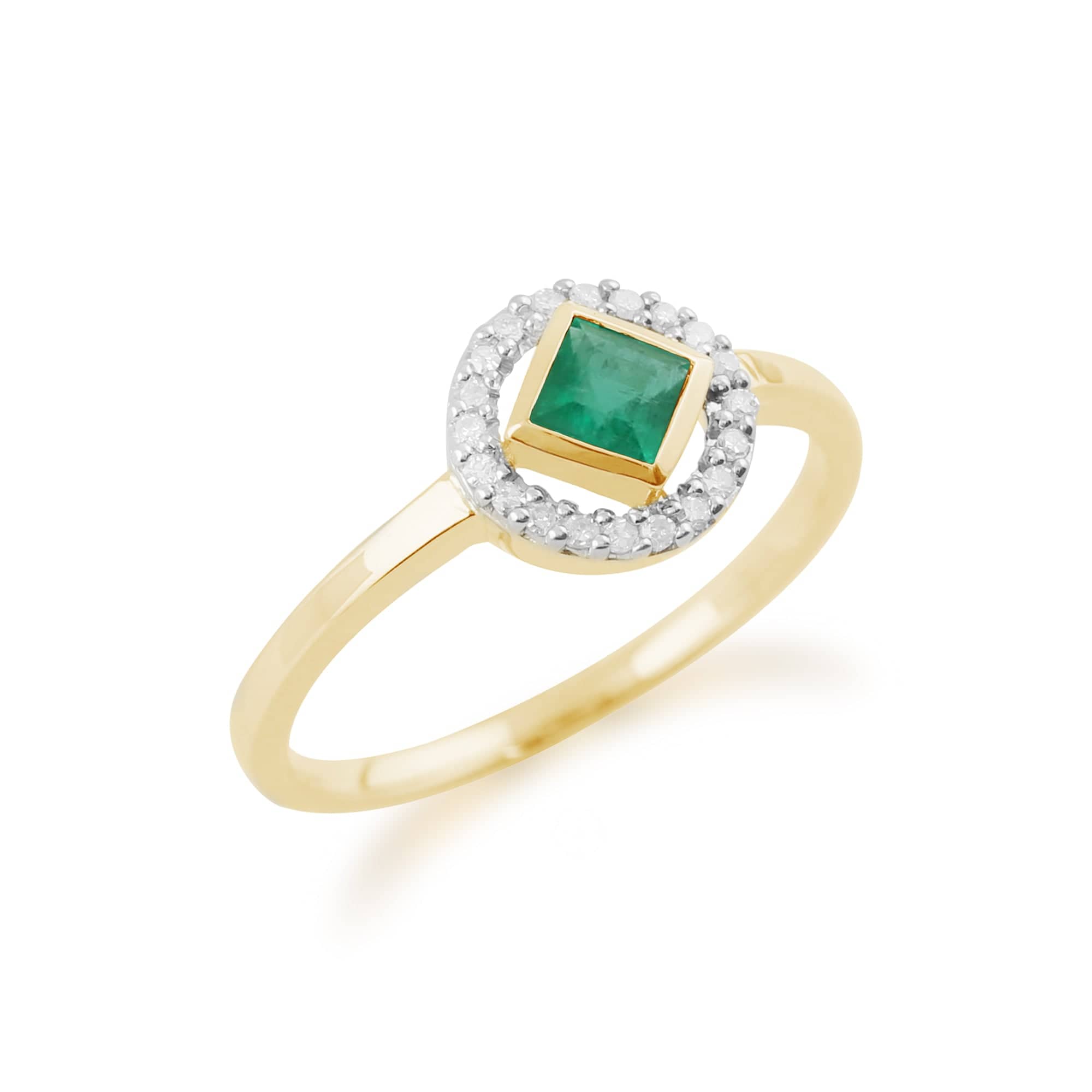 135R1341039 Gemondo 9ct Yellow Gold 0.27ct Emerald & Diamond Ring 2
