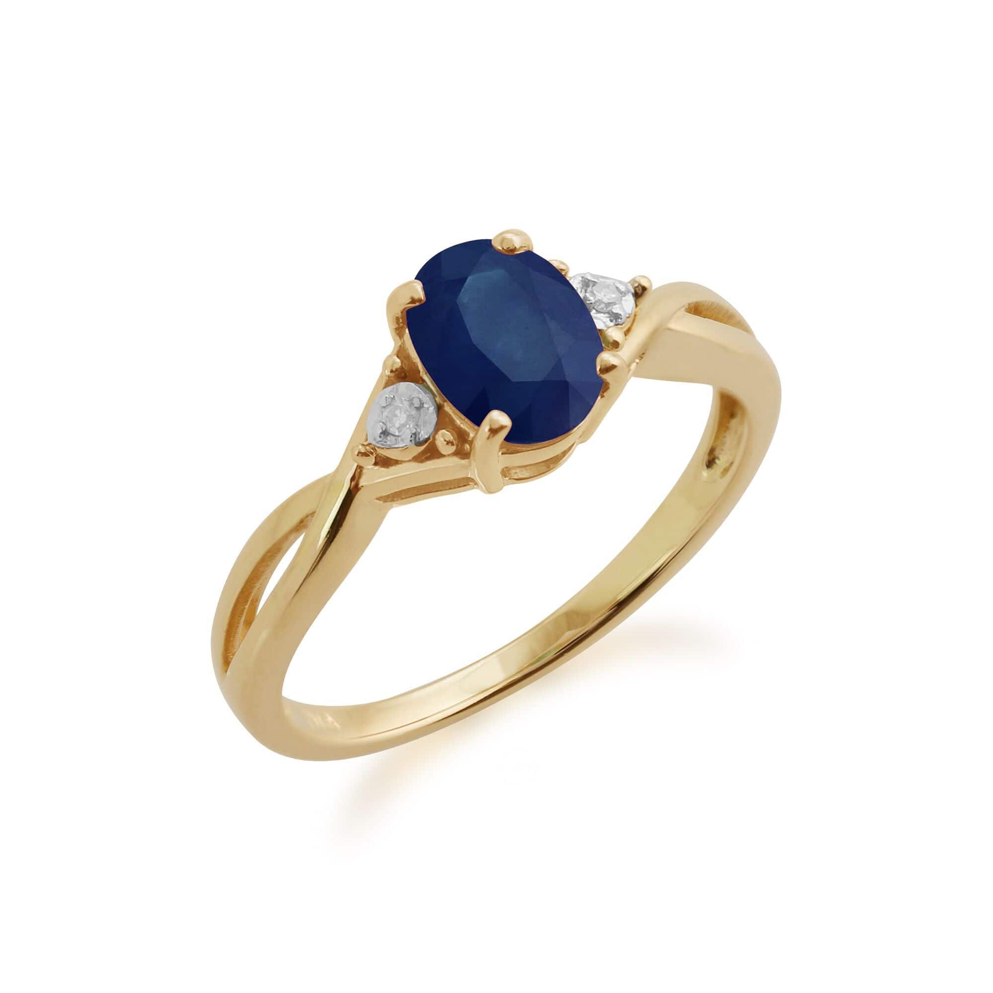 135R1390049 Gemondo 9ct Yellow Gold 1.11ct Sapphire & Diamond Ring 1