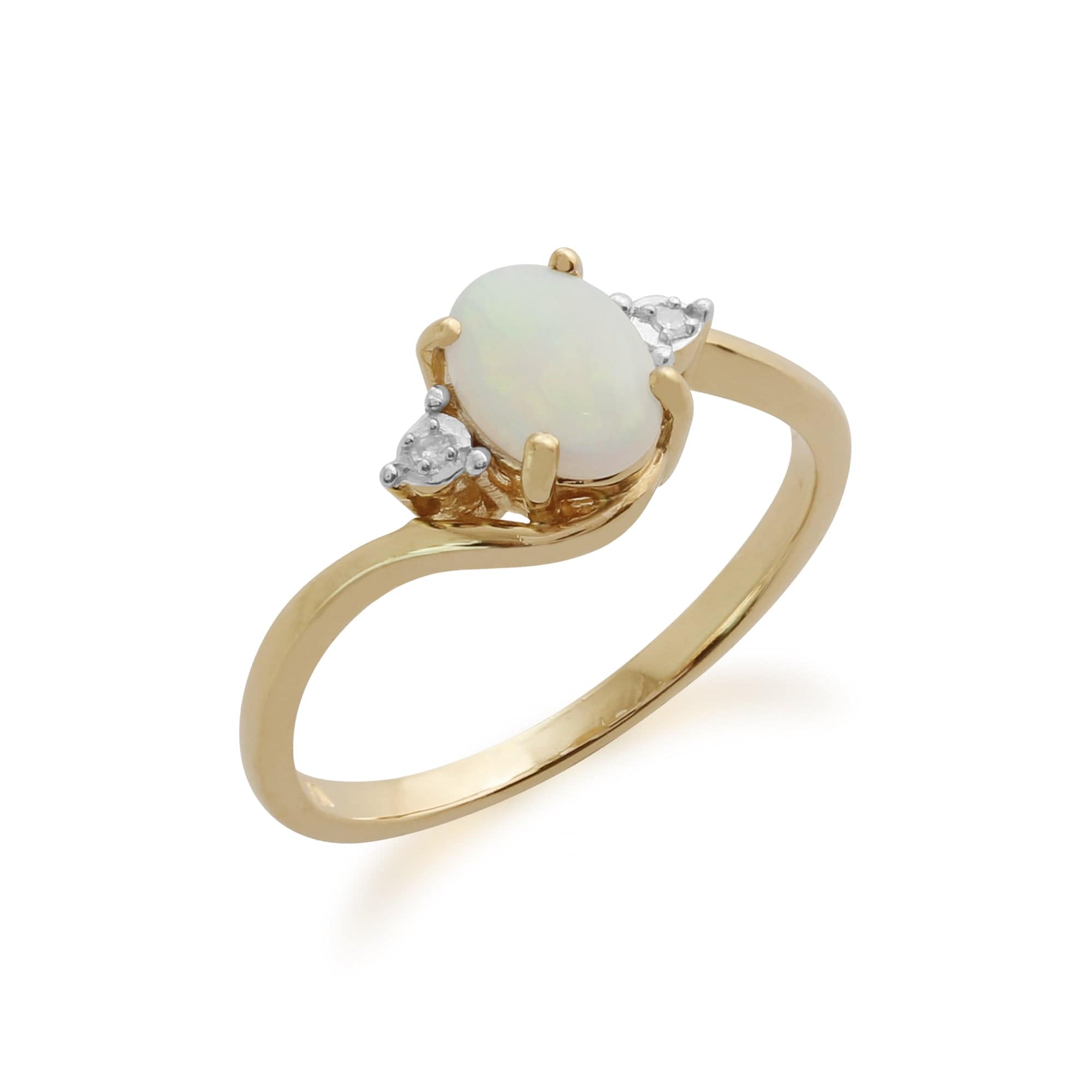 Gemondo 9ct Yellow Gold 0.47ct Opal & Diamond Ring Image 1