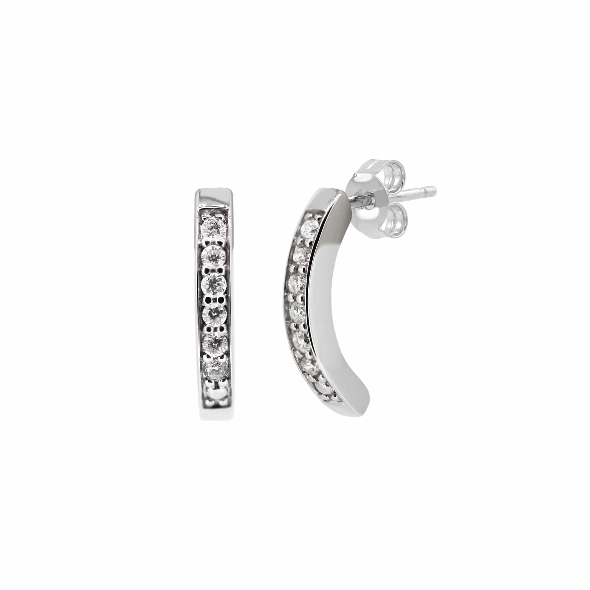 White Gold Diamond Hoop Earrings Image 1