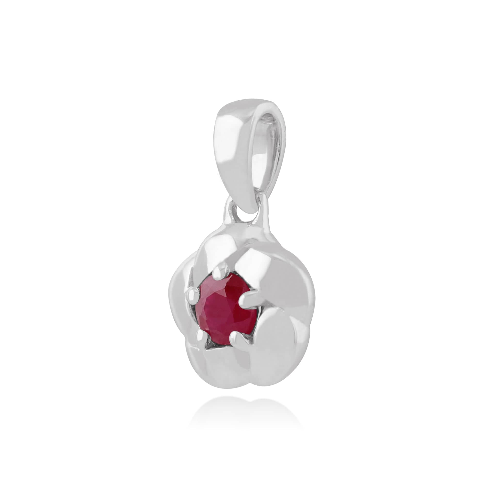 Ruby Plaited Necklace In 9ct White Gold Image 2