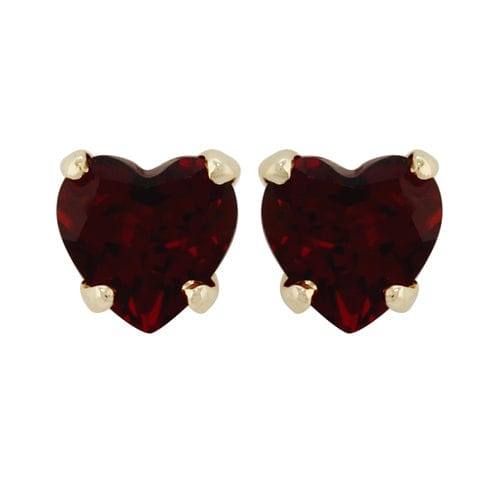 Classic Garnet Heart Stud Earrings & Pendant Set Image 2