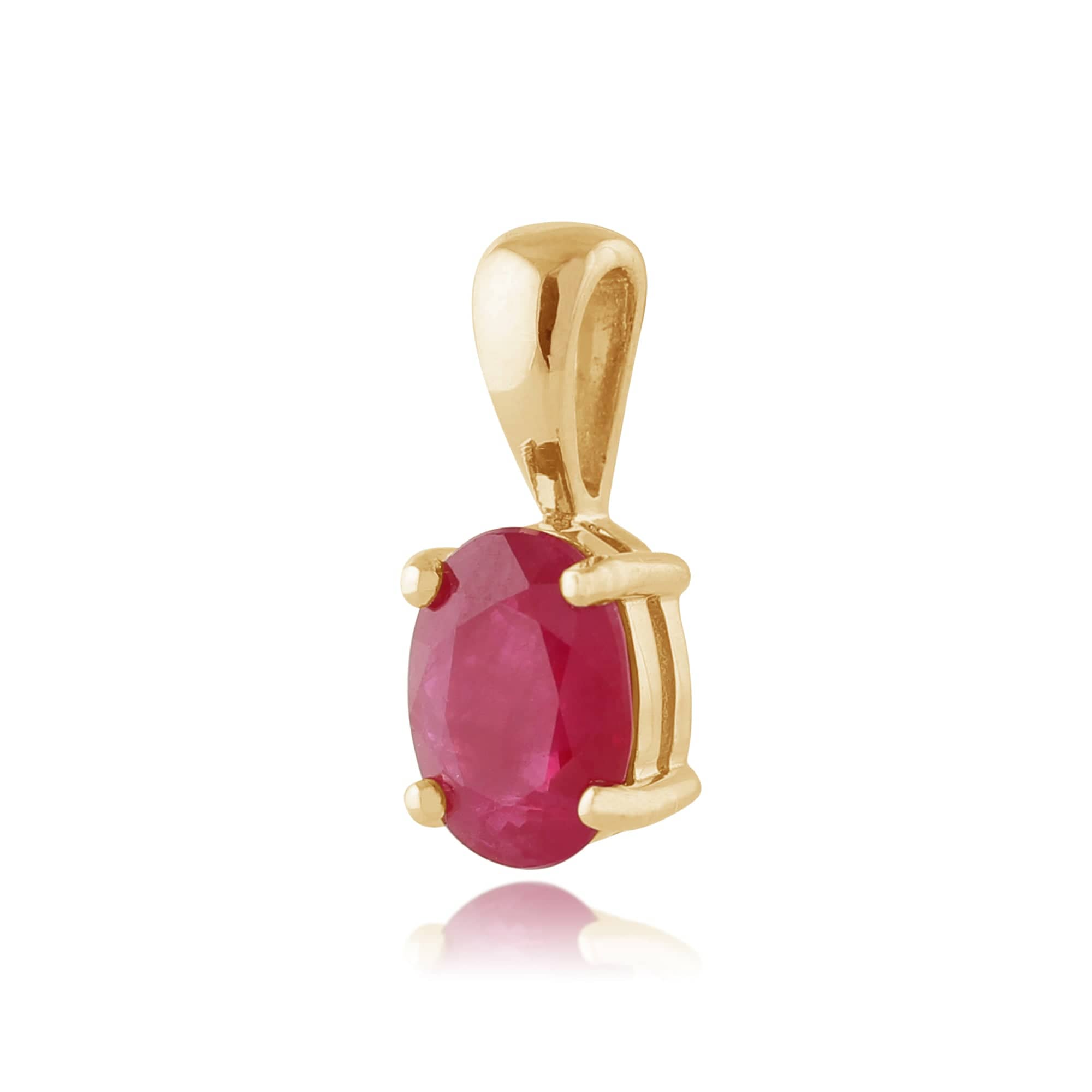 27055 Classic Oval Ruby Pendant in 9ct Yellow Gold 2