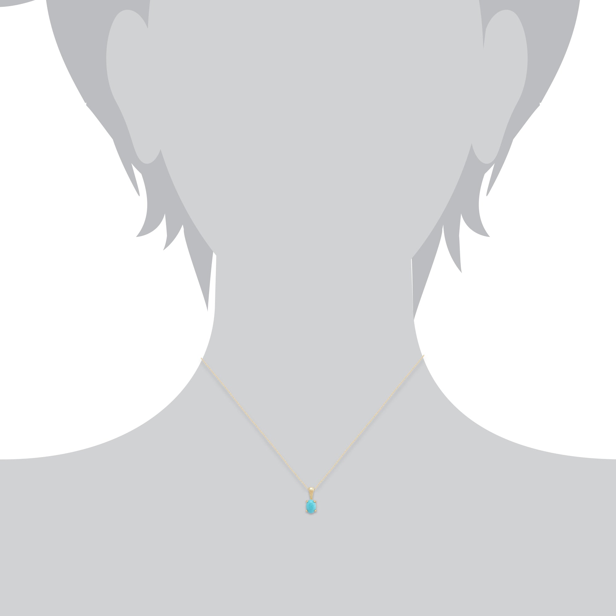 Classic Oval Turquoise Stud Earrings & Pendant Set Image 7