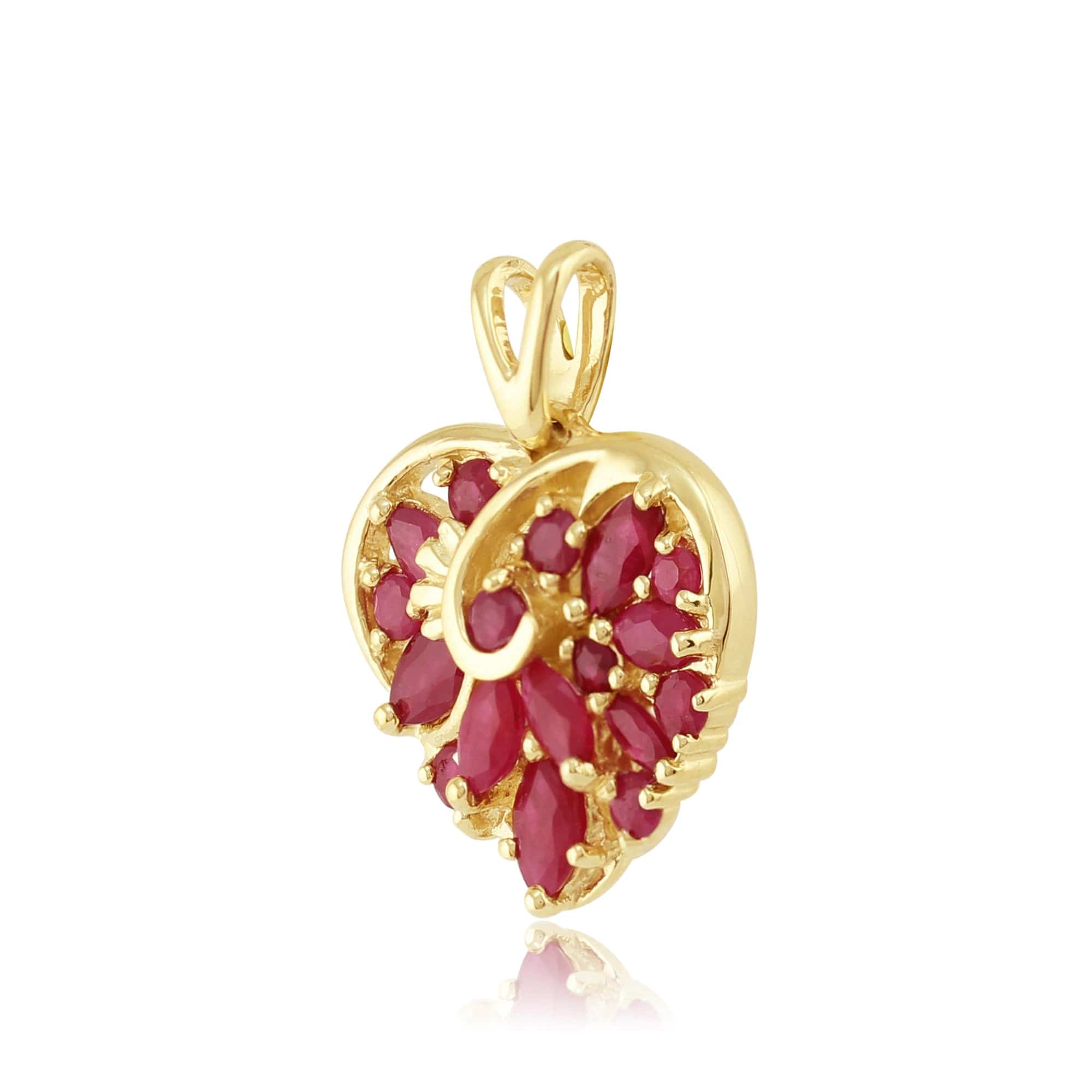 10799 Classic Marquise Ruby Heart Pendant in 9ct Gold 3