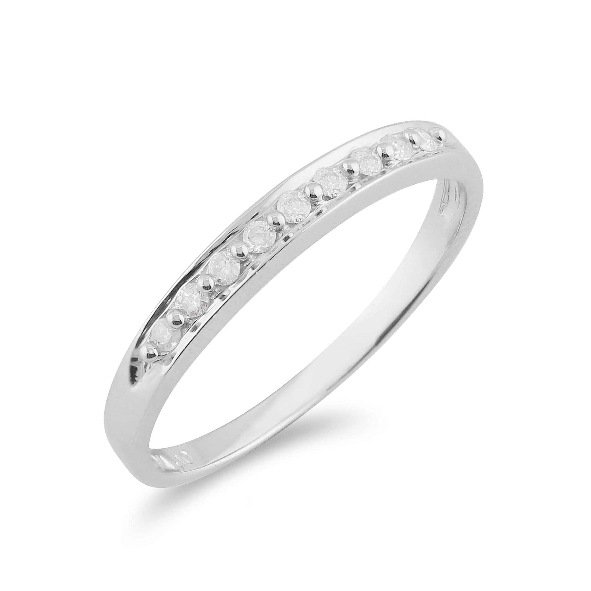11011 Classic Round Diamond Eternity Ring Band in 9ct White Gold  3