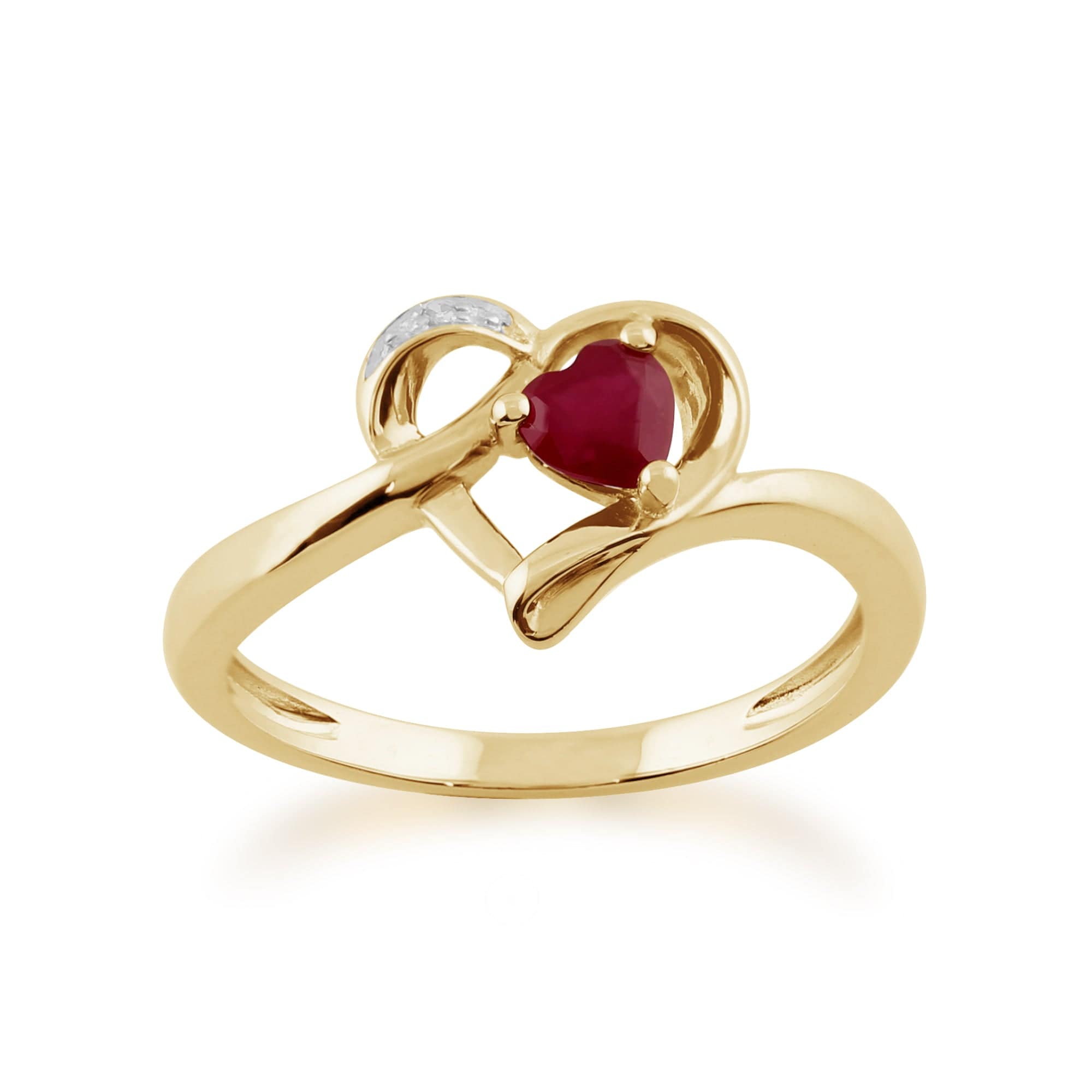 Classic Ruby & Diamond Heart Pendant & Ring Set Image 2
