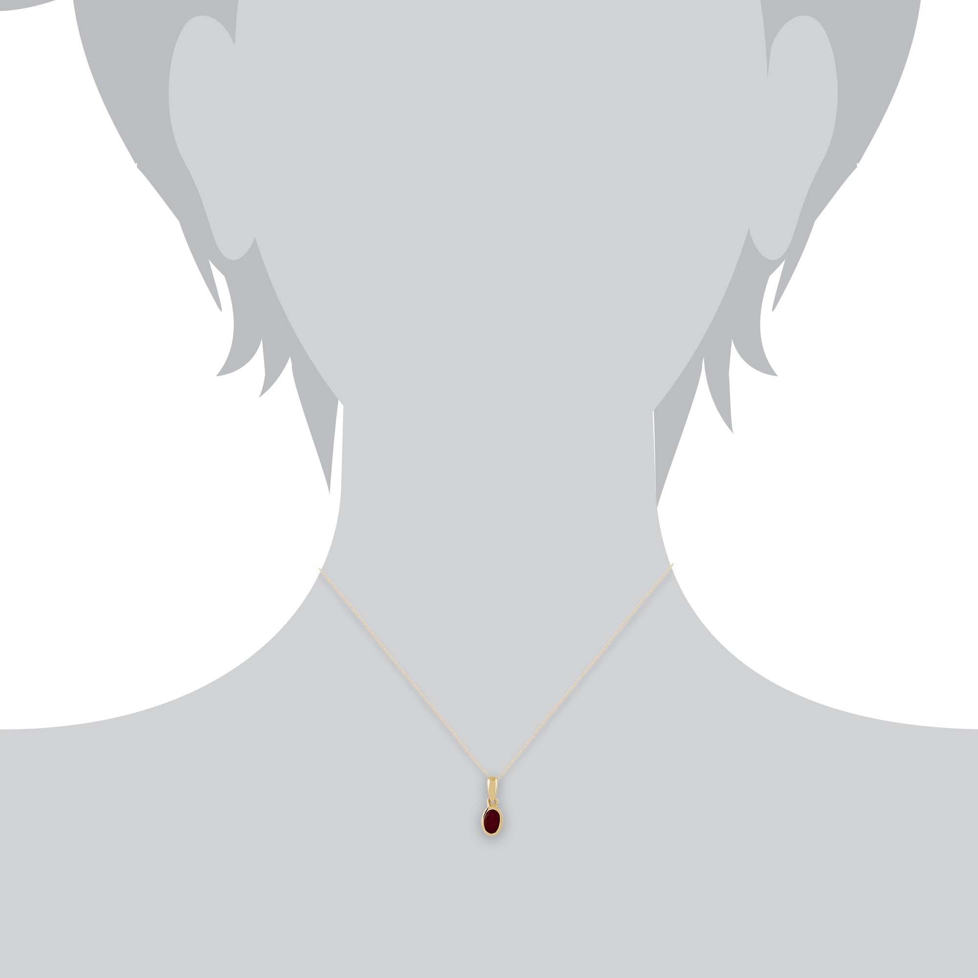 183E0670069-183P1120039 Classic Oval Ruby Single Stone Bezel Stud Earrings & Pendant Set in 9ct Yellow Gold 6
