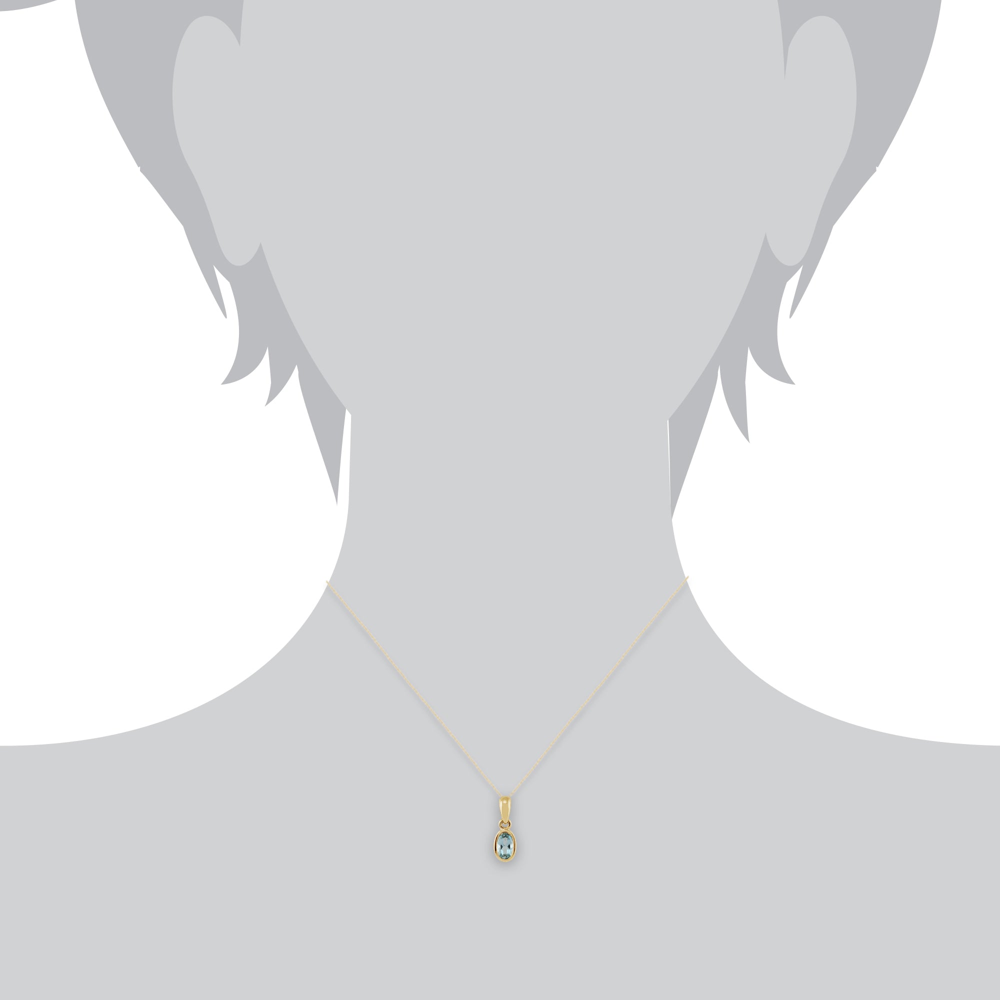183E0670139-183P1120059 Classic Oval Aquamarine Bezel Stud Earrings & Pendant Set in 9ct Yellow Gold 6