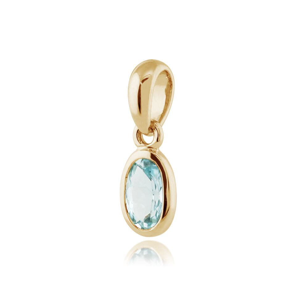 183P1120059 Classic Oval Aquamarine Pendant in 9ct Yellow Gold 2