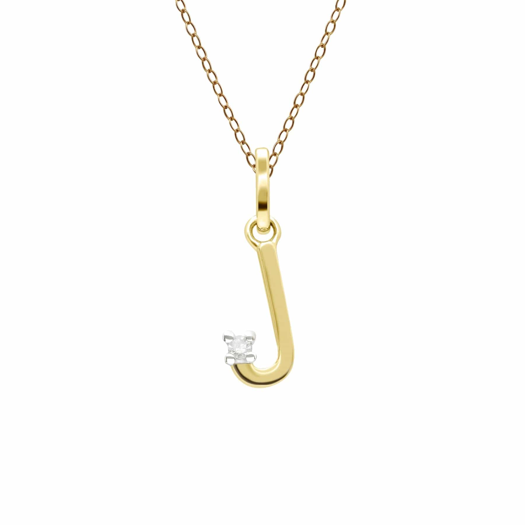 191P0760019 Initial Diamond Letter Necklace In 9ct Yellow Gold 11