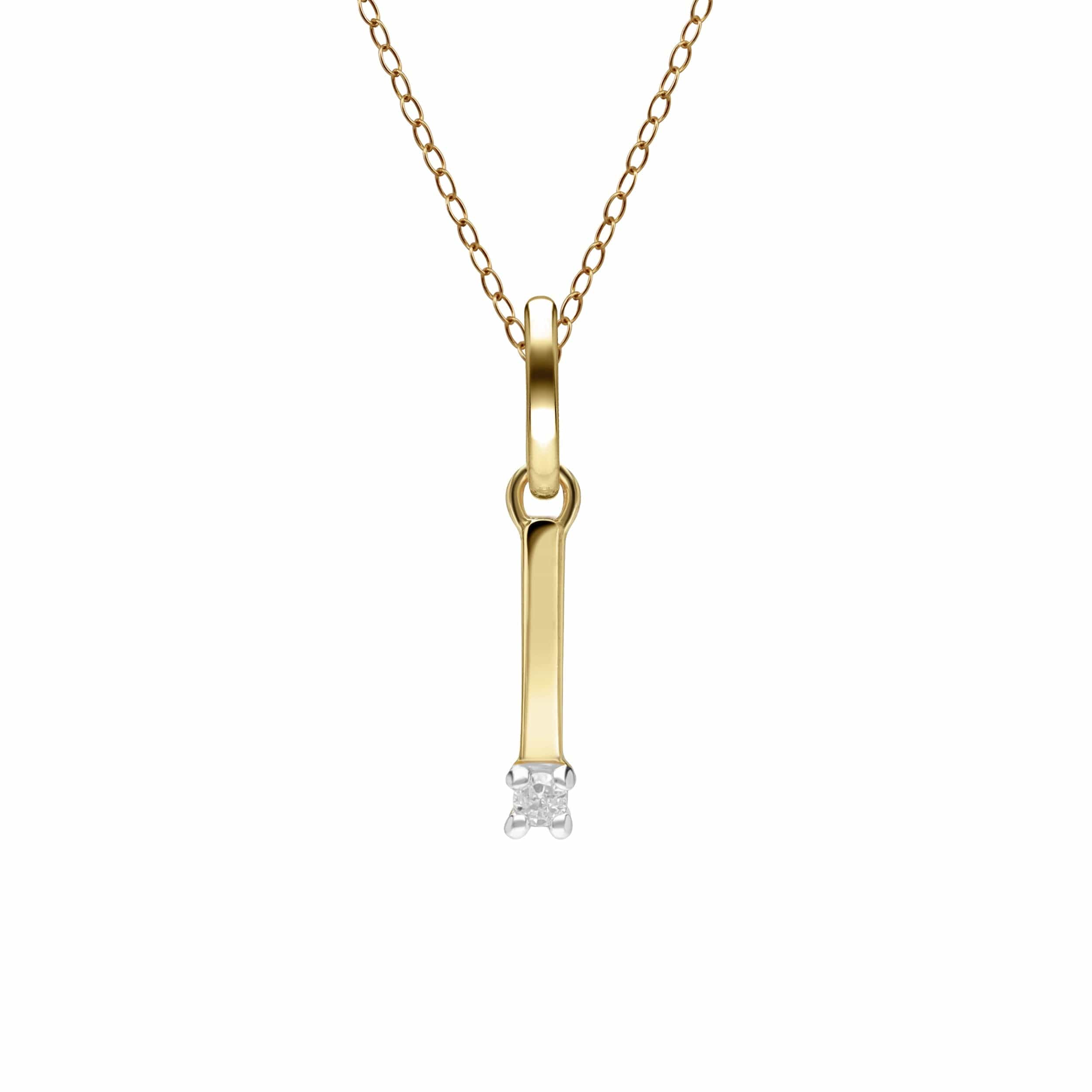 191P0742019 Initial Diamond Letter Necklace In 9ct Yellow Gold 10