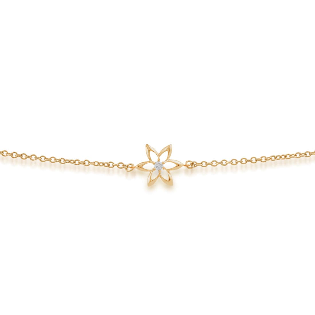 191L0152019V2 Gemondo 9ct Yellow Gold 0.03ct Diamond Spring Starflower Bracelet 1