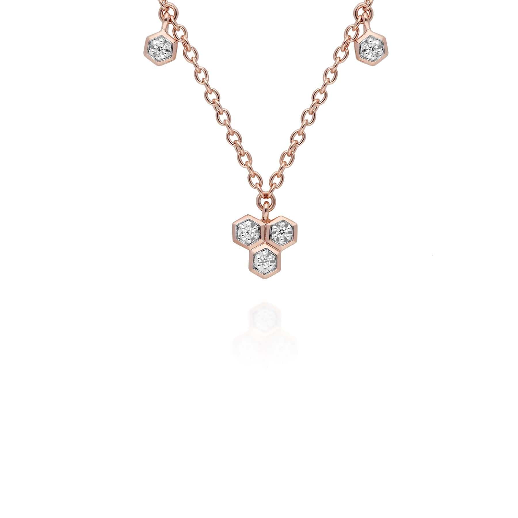191N0227029 Diamond Geometric Trilogy Necklet in 9ct Rose Gold 1