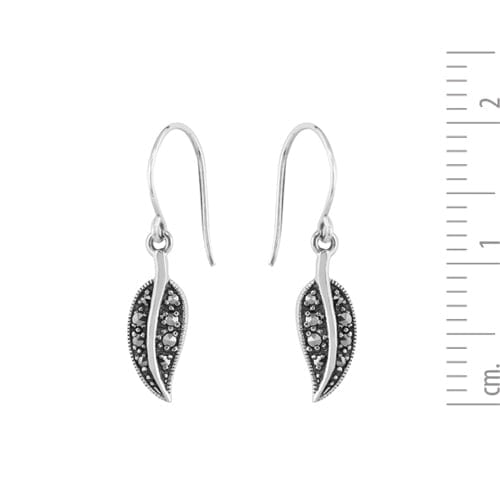 214E696701925 Art Nouveau Style Round Marcasite Drop Earrings in 925 Sterling Silver 3