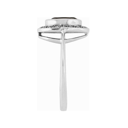 214R000837925 Art Deco Style Smokey Quartz & Marcasite Ring in 925 Sterling Silver 3