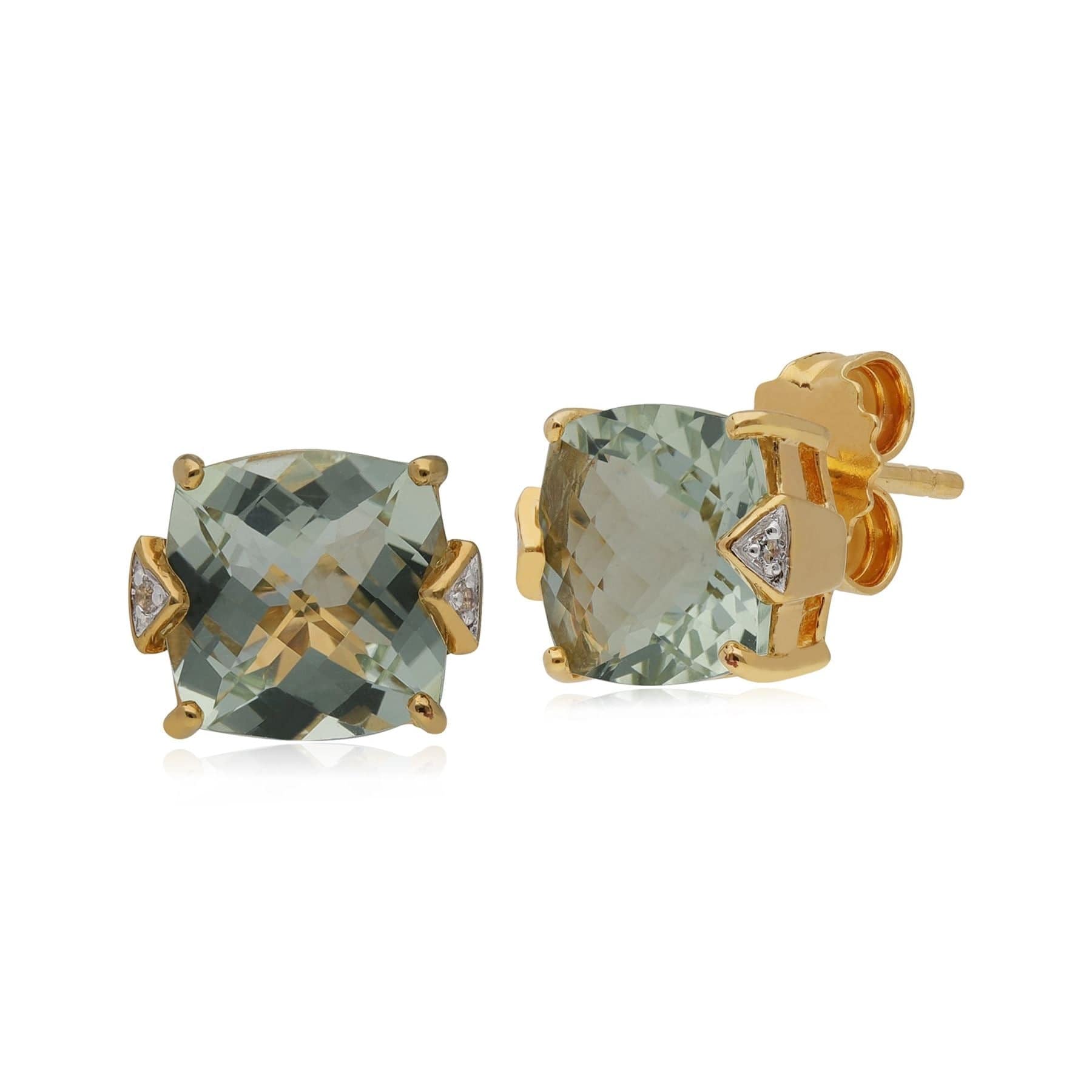 T1148E90T0 Kosmos Green Mint Quartz & Topaz Stud Earrings in Rose Gold Plated Sterling Silver 1