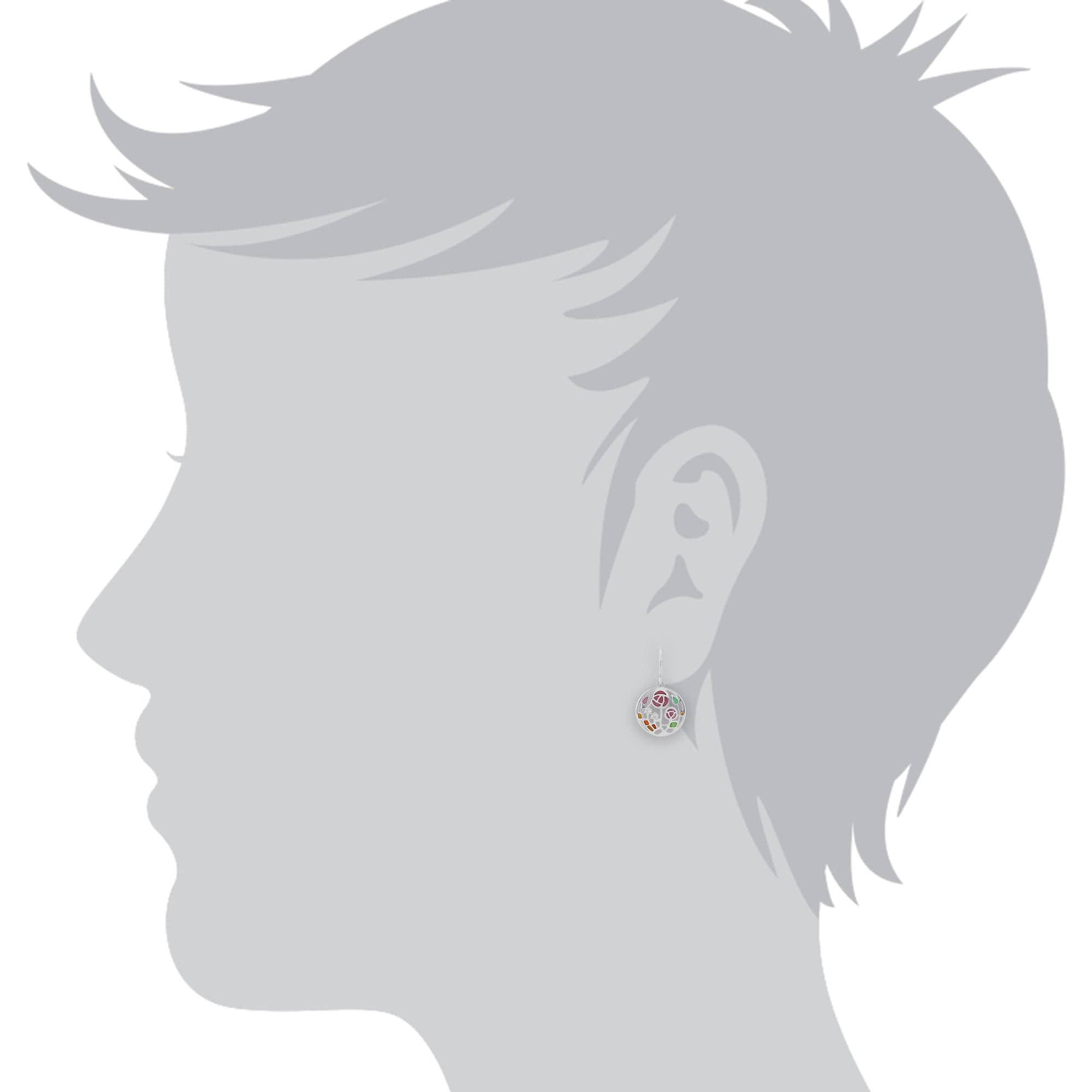 253E191101925-253N196301925 Rennie Mackintosh Inspired Inspired Round Topaz & Enamel Glasgow Rose Round Drop Earrings & Pendant Set in 925 Sterling Silver 3