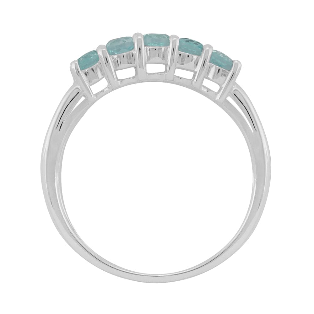253R392606925 Sterling Silver 0.88ct Natural Blue Topaz Classic Five Stone Style Ring 3