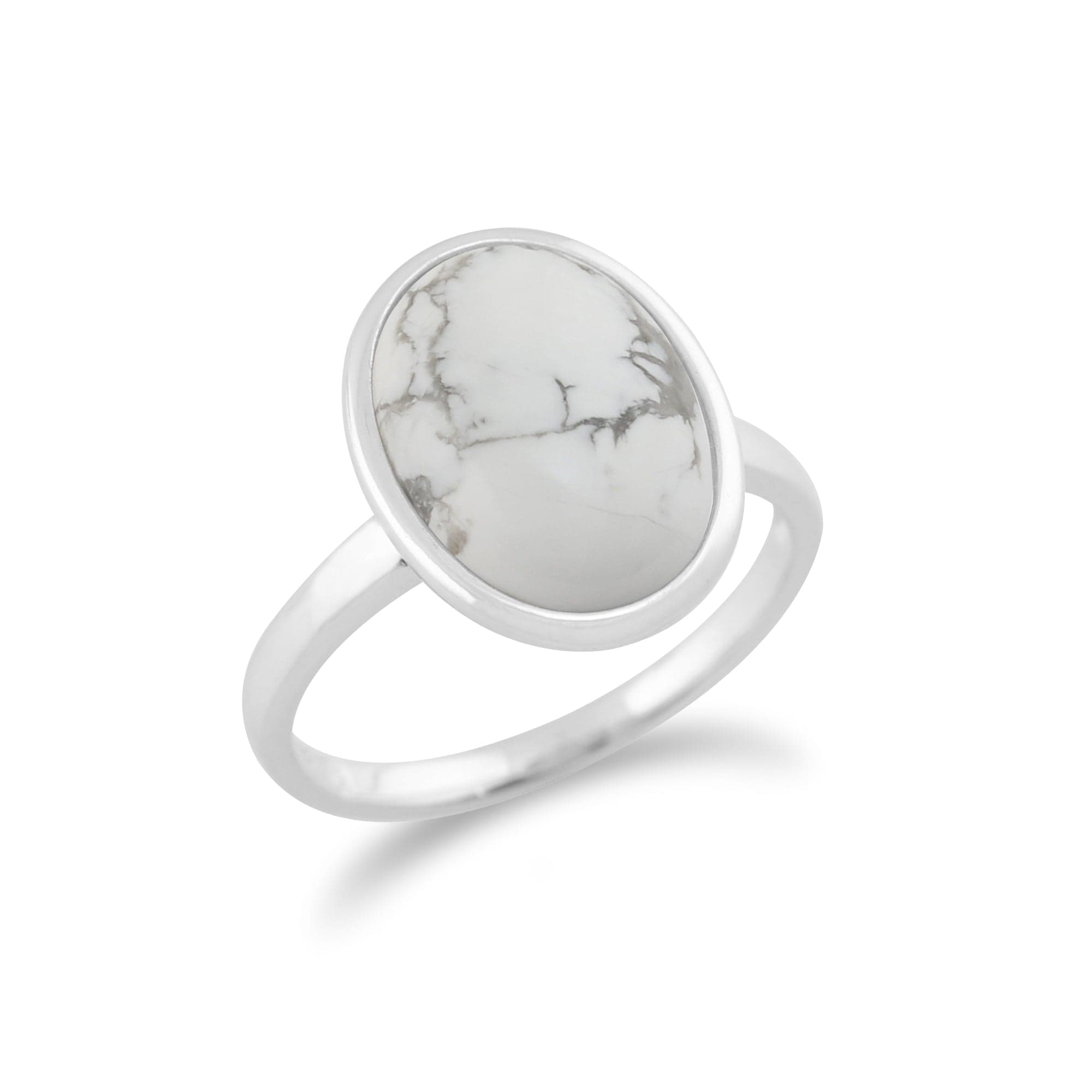 253R478403925 Classic Oval Magnesite Cabochon Boho Cocktail Ring in 925 Sterling Silver 2