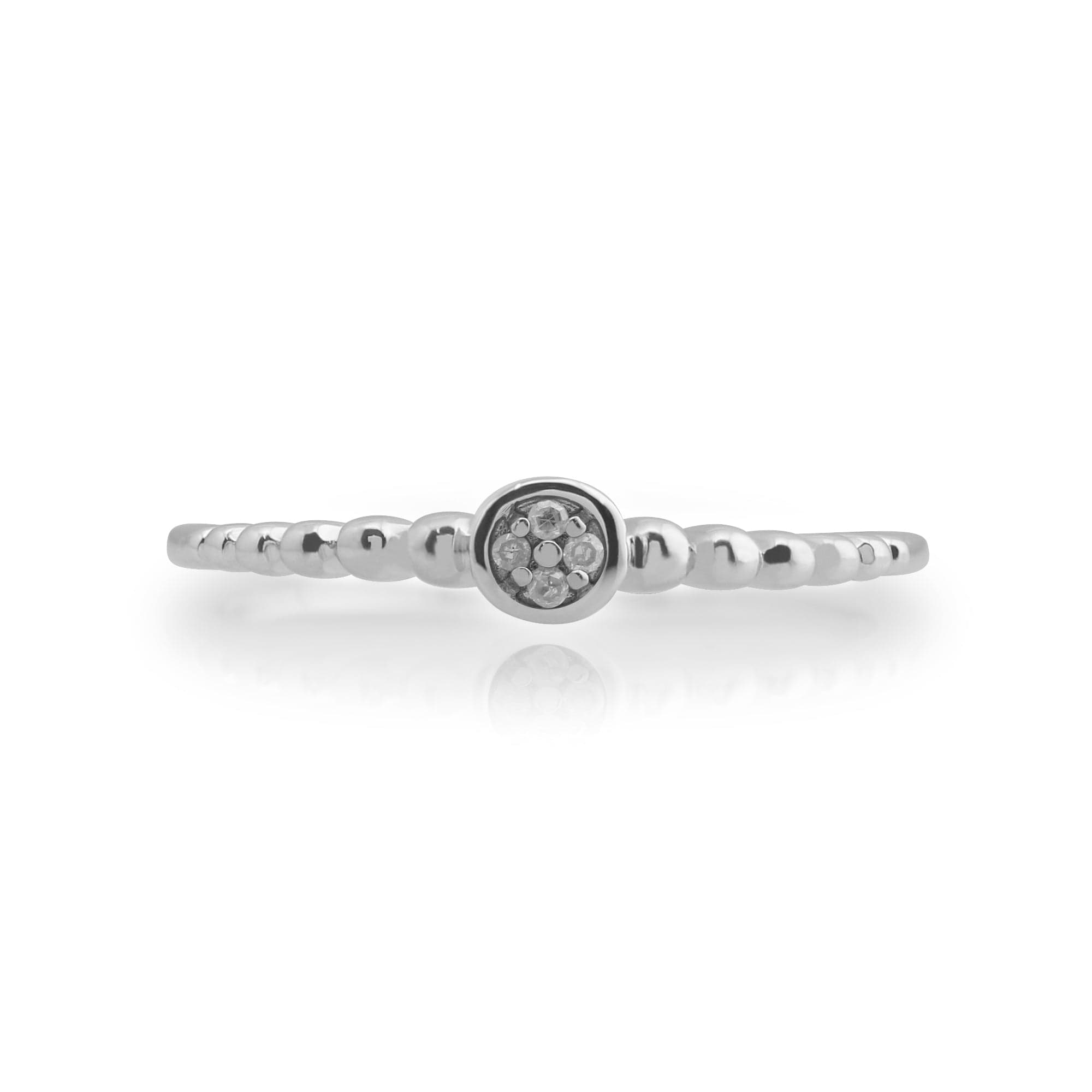 253R484701925 Essential Round Diamond Bezel Set Stack Ring in 925 Sterling Silver 2