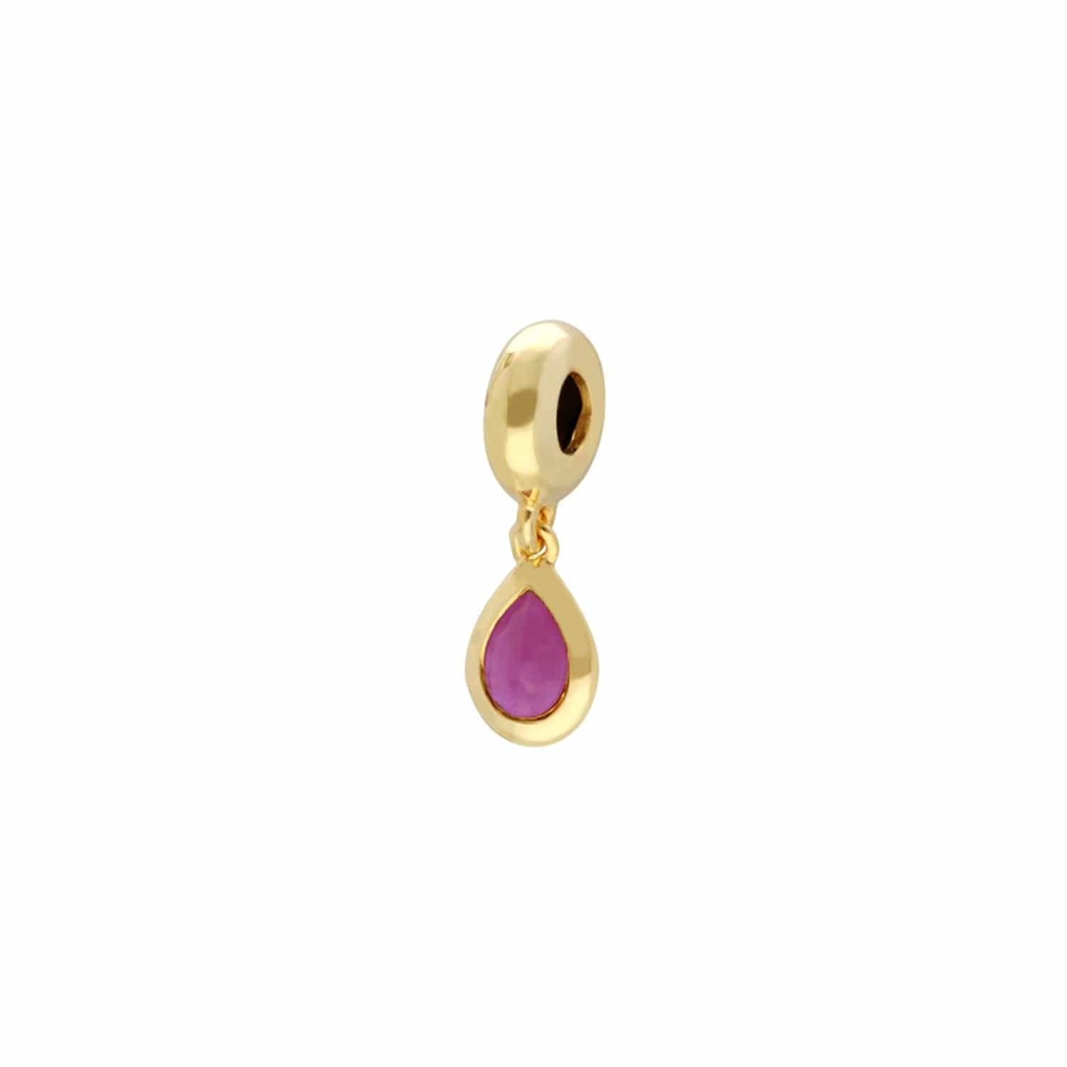 'Compatible Passion' Gold Plated Ruby Charm