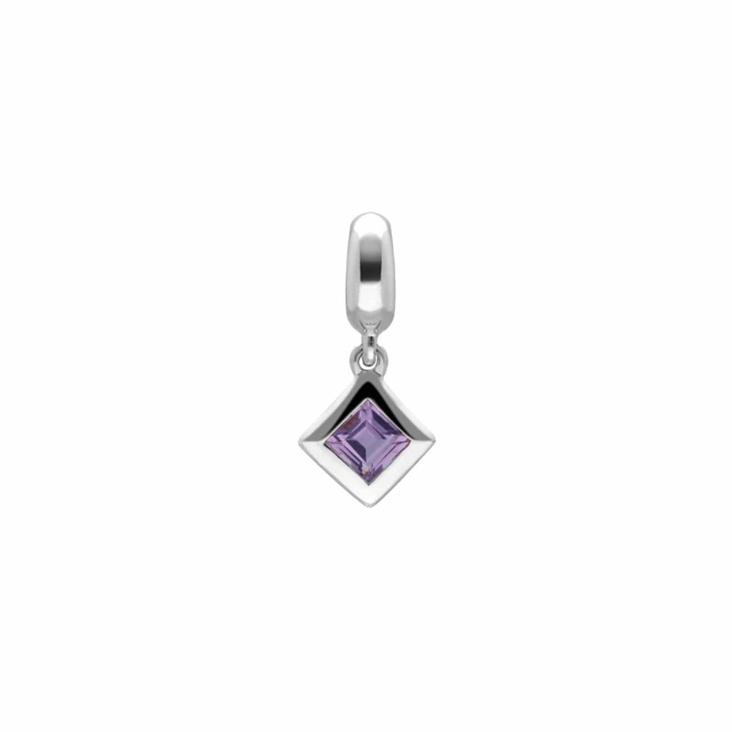 270D004301925 Achievement 'Stone of Power' Sterling Silver Amethyst Charm 1