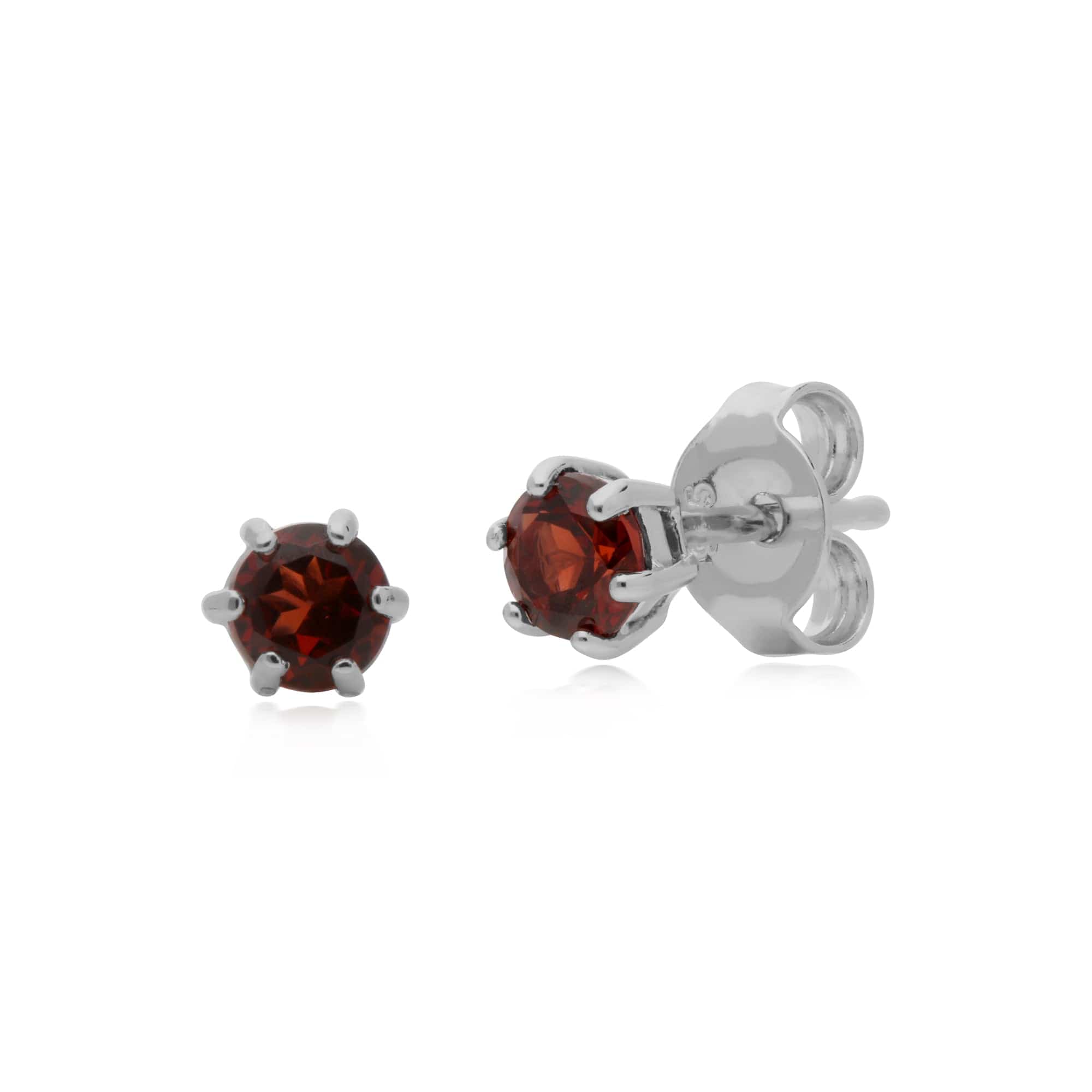 Geometric Garnet Bezel Stud Earrings & Ring Set Image 2