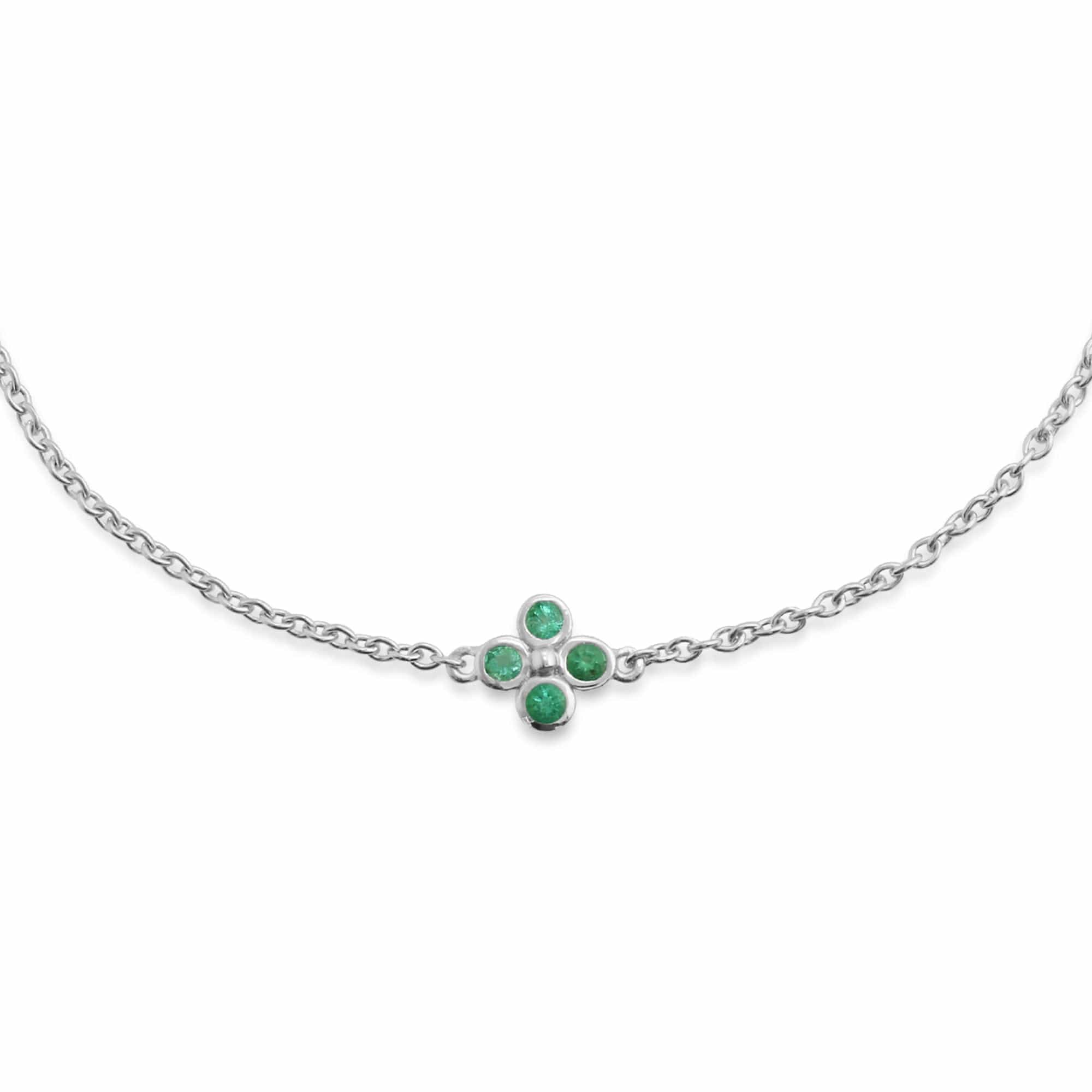 Floral Emerald Clover Bracelet Image 1
