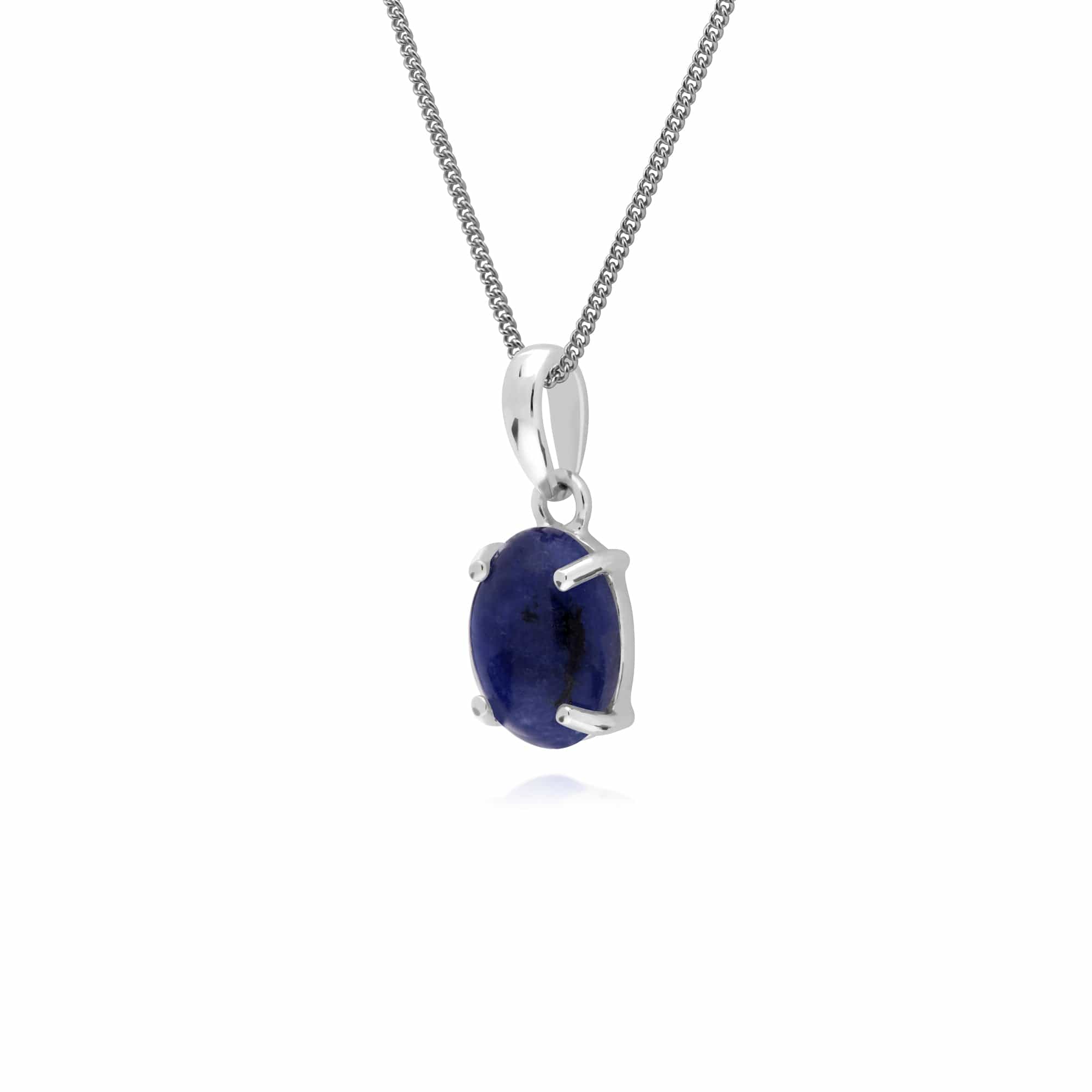 270P023807925 Classic Oval Sodalite Pendant in 925 Sterling Silver 2