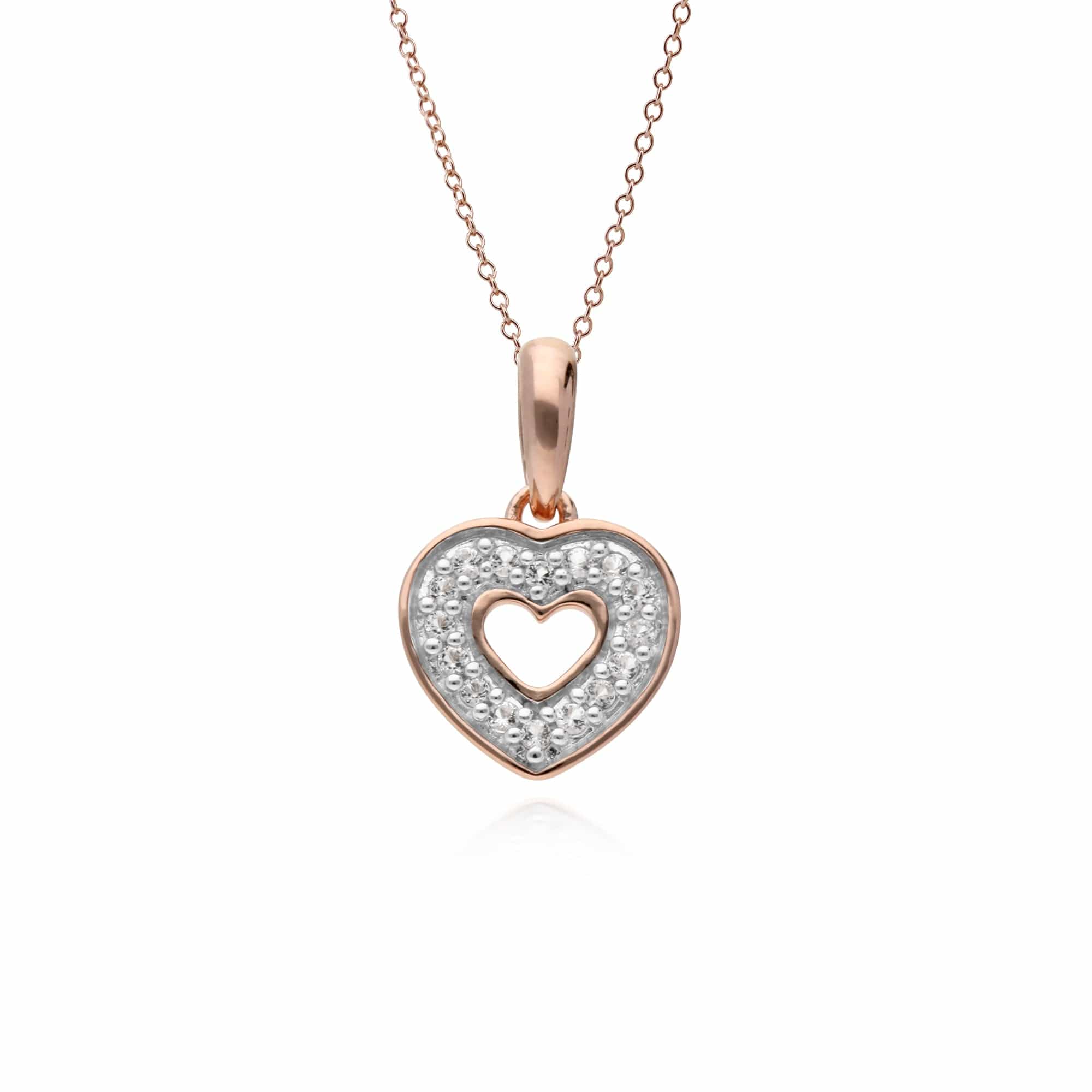 270P025401925 Gemondo Rose Gold Plated Sterling Silver Topaz Heart Pendant 1