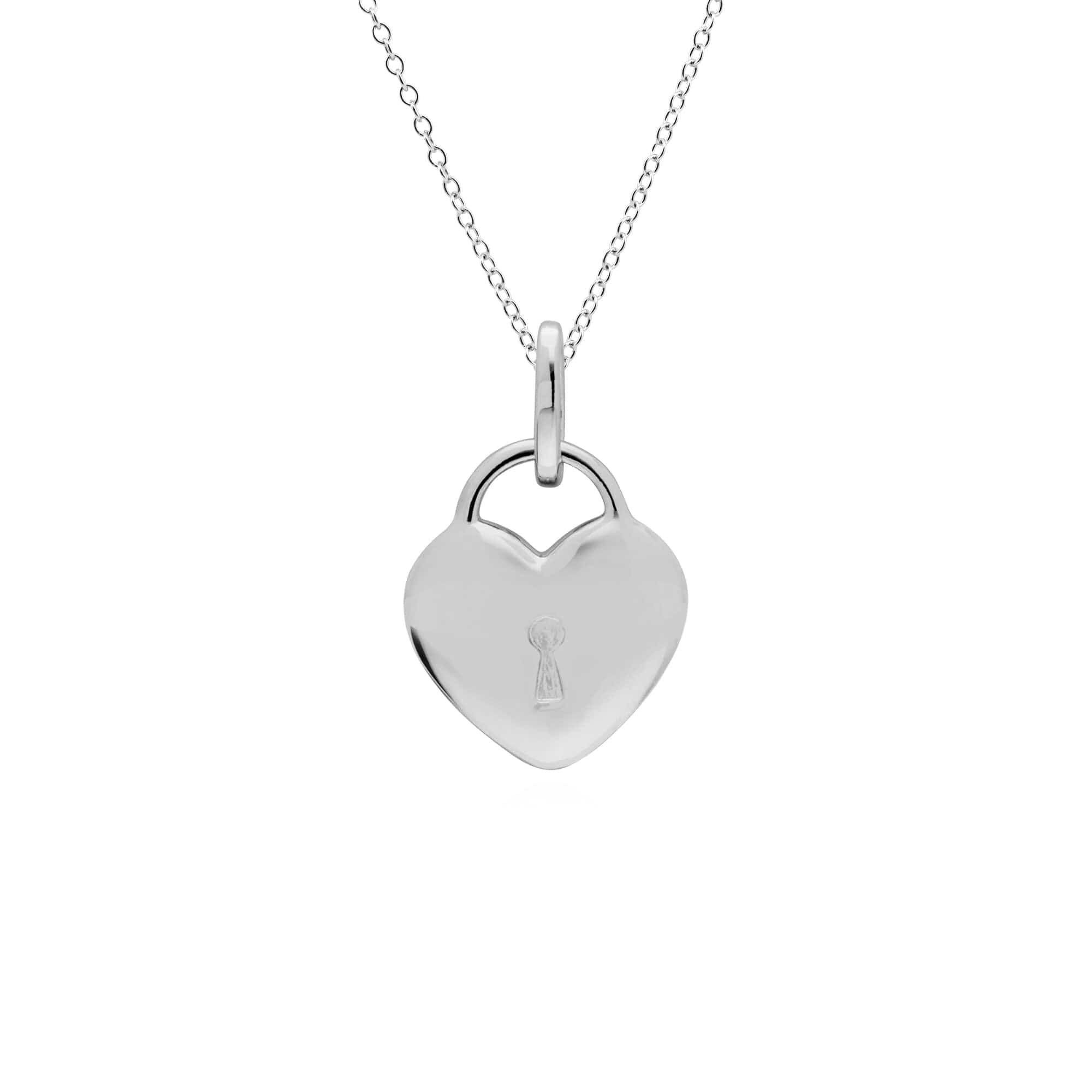 270P026807925-270P027001925 Classic Heart Lock Pendant & Emerald Big Key Charm in 925 Sterling Silver 3