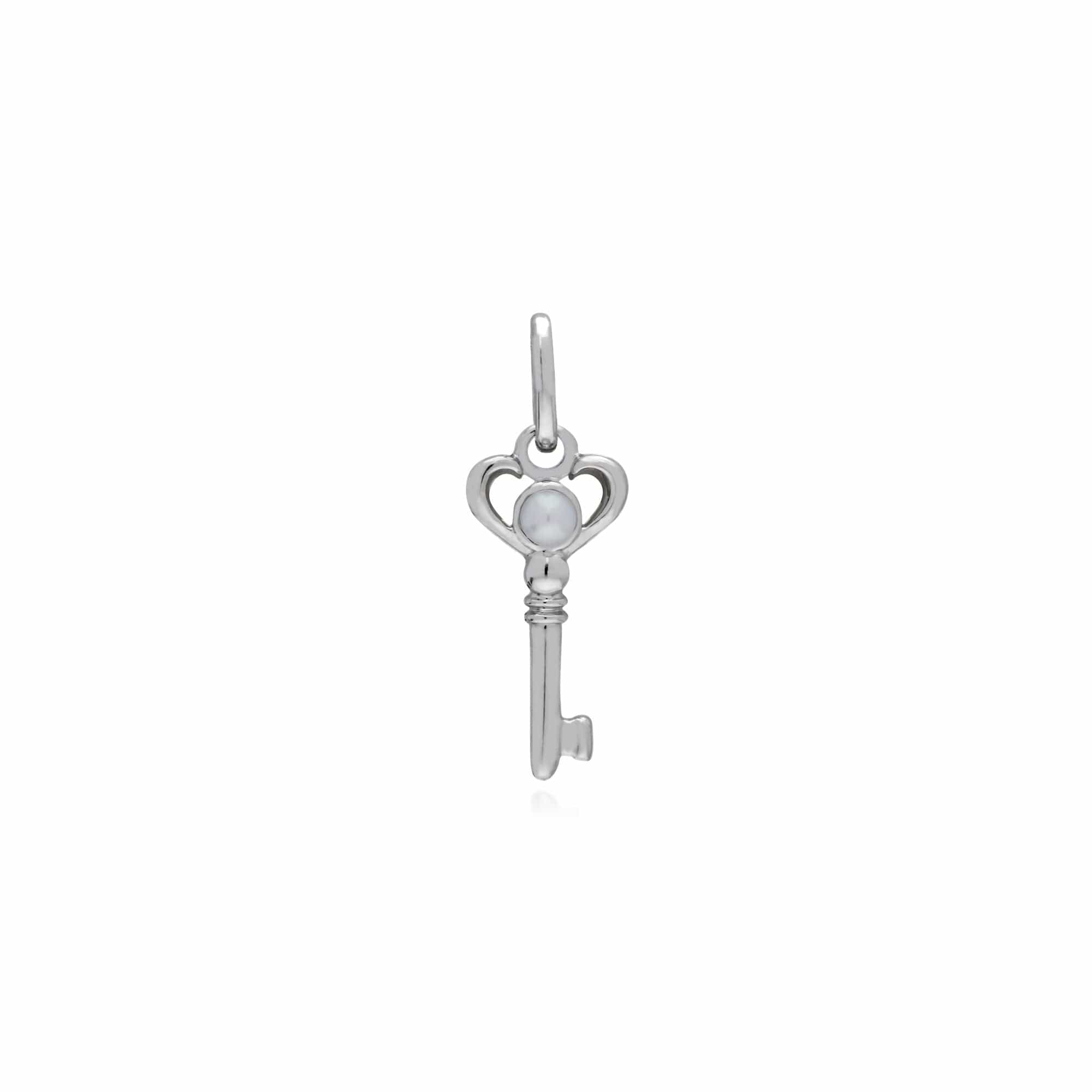 270P027201925-270P026601925 Classic Swirl Heart Lock Pendant & Pearl Key Charm in 925 Sterling Silver 2