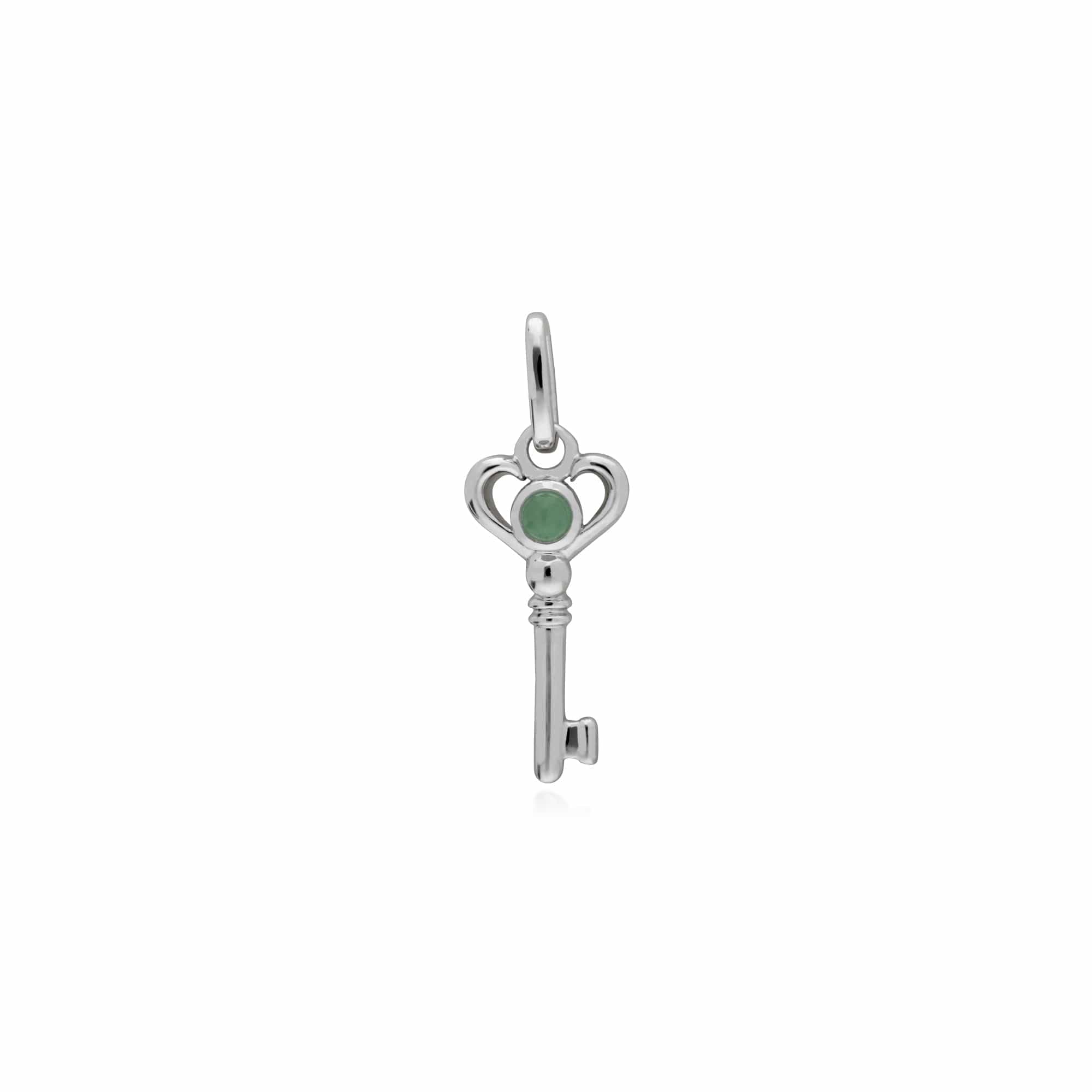Classic Heart Lock Pendant & Jade Key Charm Image 2