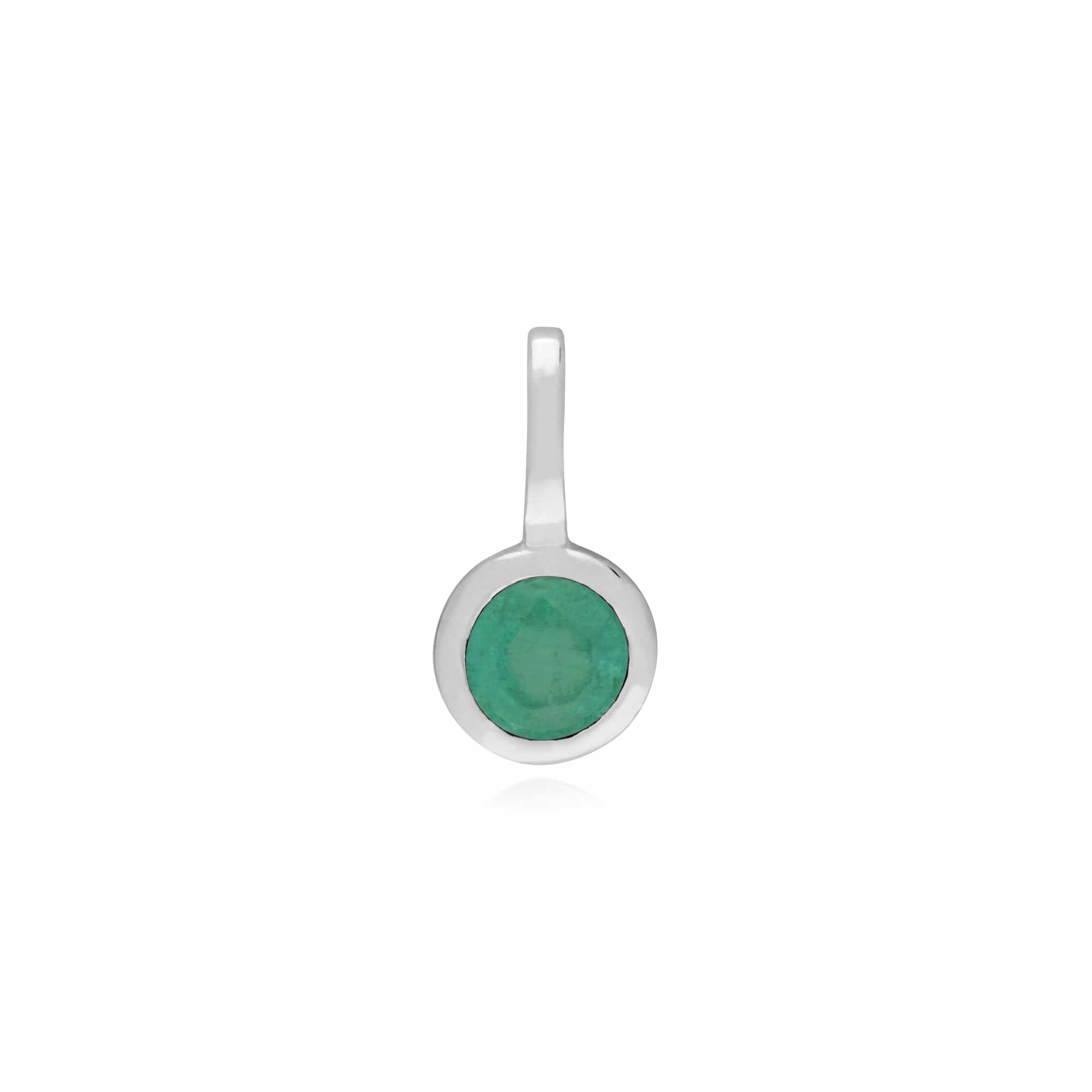 270P027602925-270P027001925 Classic Heart Lock Pendant & Emerald Charm in 925 Sterling Silver 2