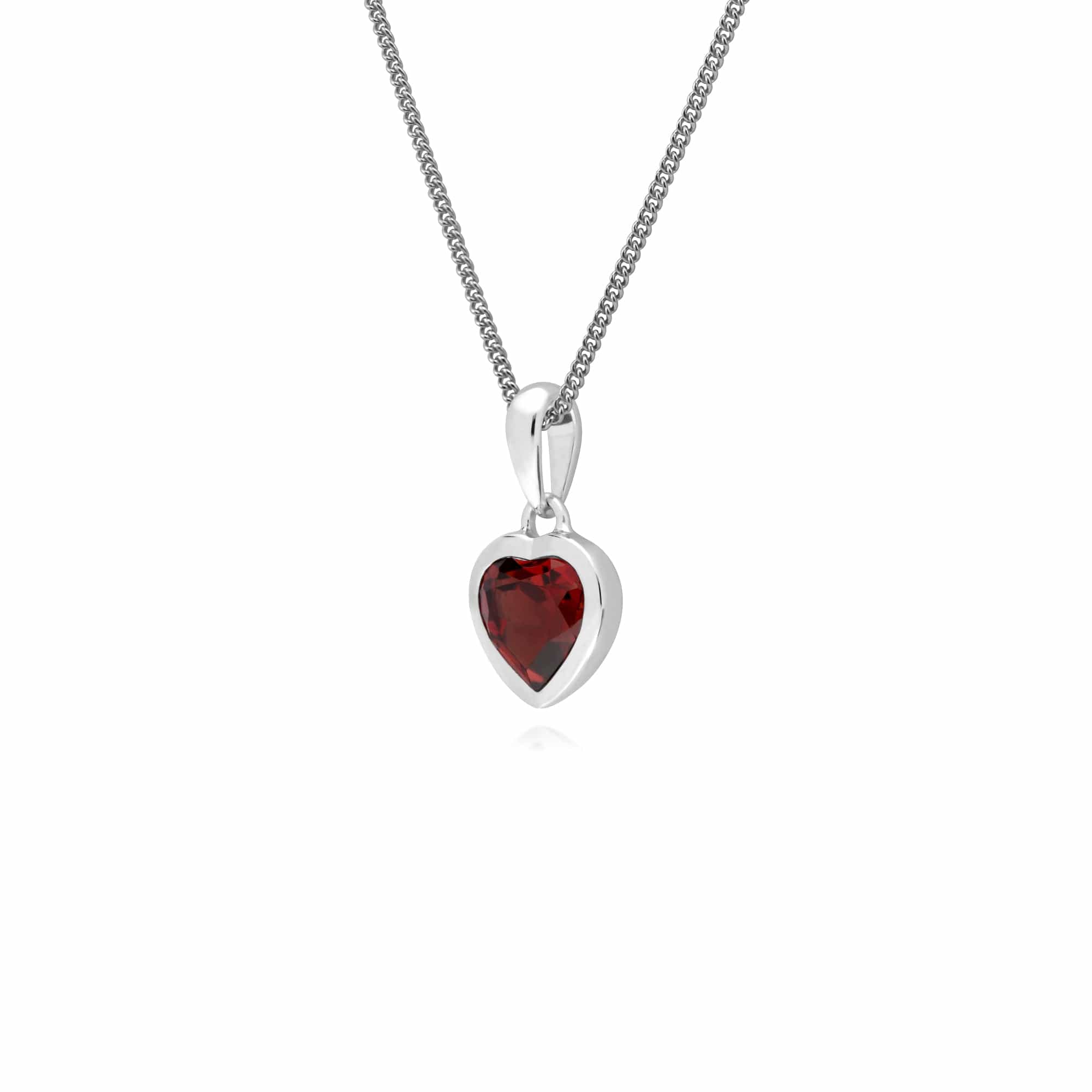 270P028703925 Essential Heart Shaped Garnet Pendant in 925 Sterling Silver 2