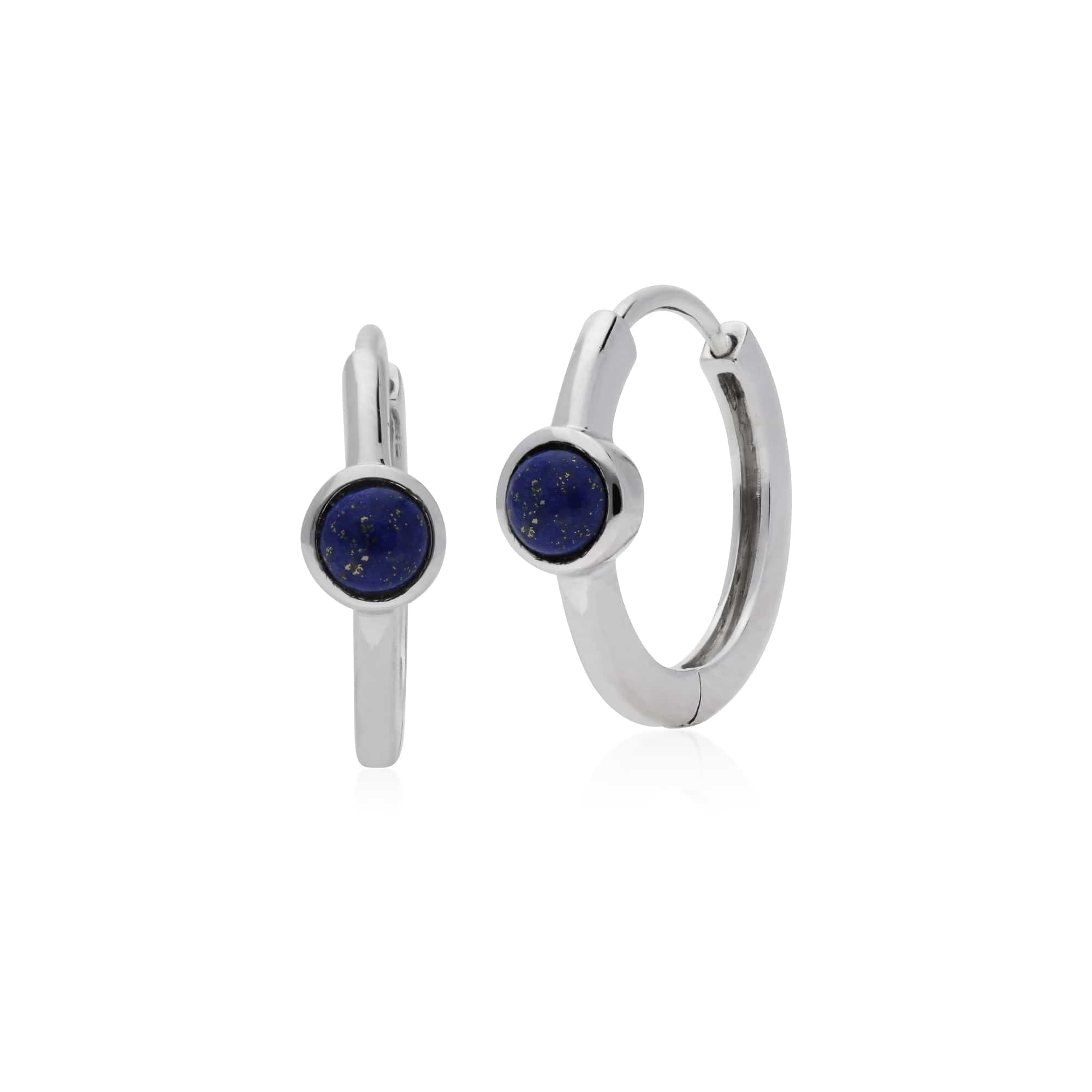 271E018401925 Gemondo Sterling Silver Lapis Lazuli Single Stone Hoop Earrings 1