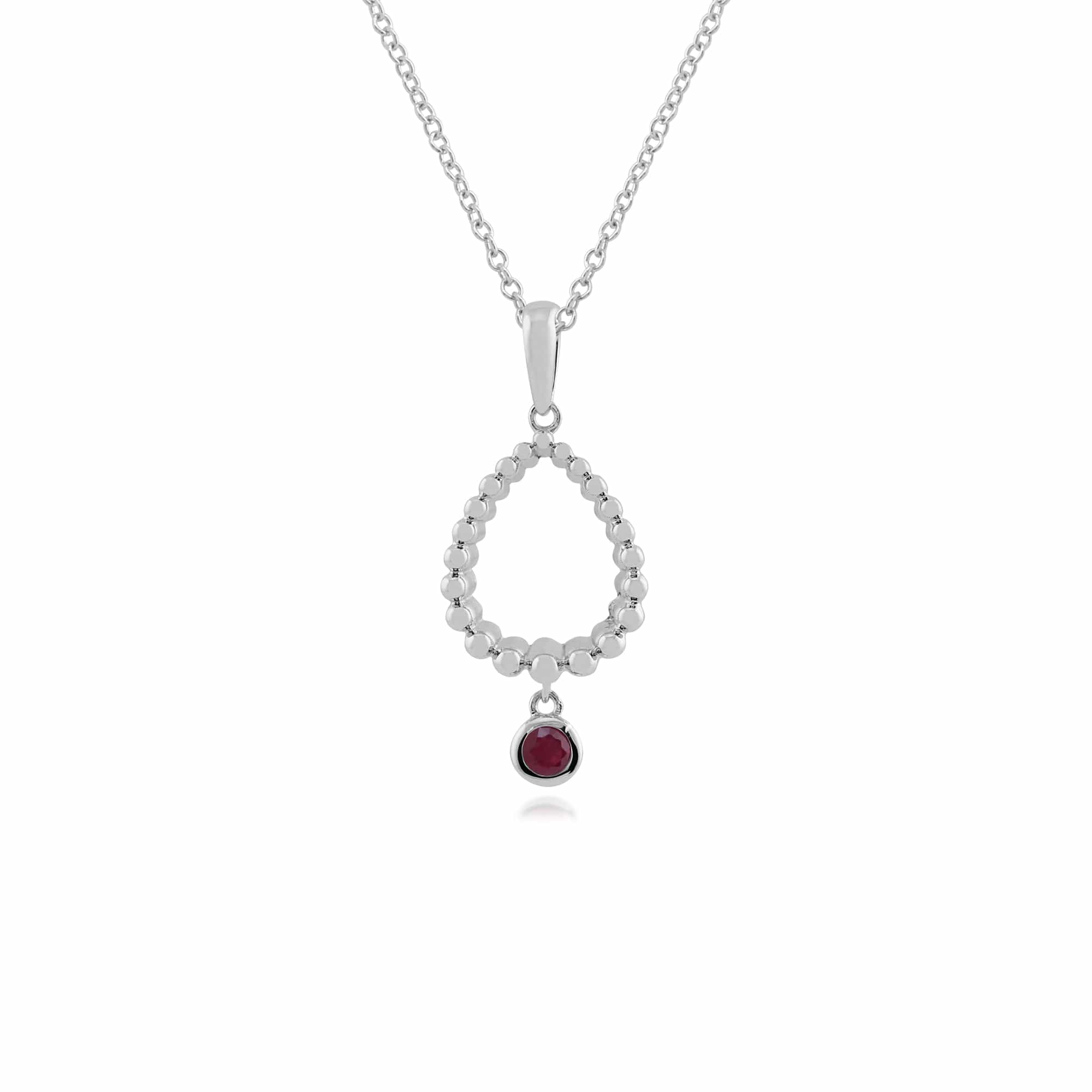 Gemondo 925 Sterling Silver 0.14ct Ruby Pendant on 45cm Chain Image