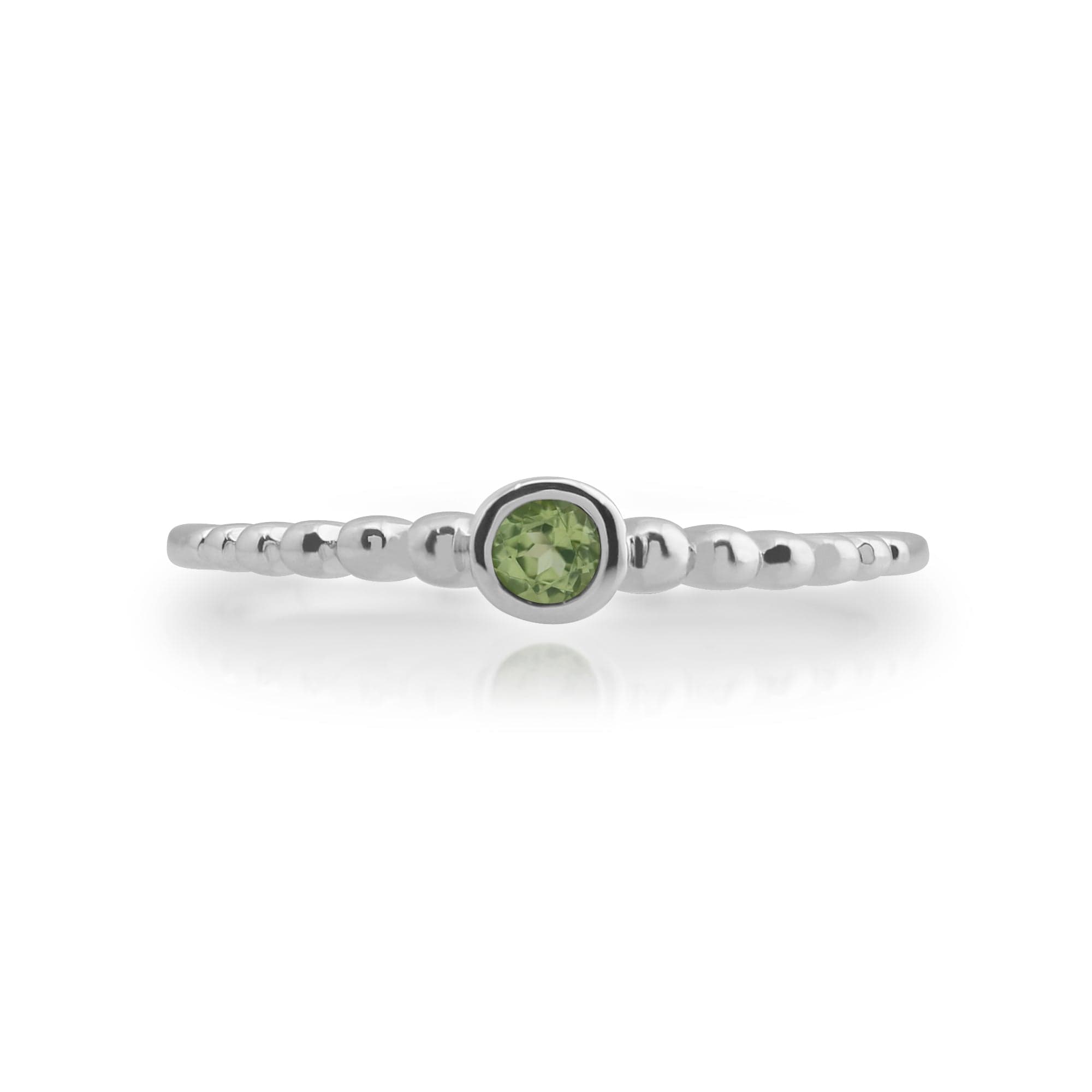 271R019107925 Essential Round Peridot Bezel Set Stack Ring in 925 Sterling Silver 2
