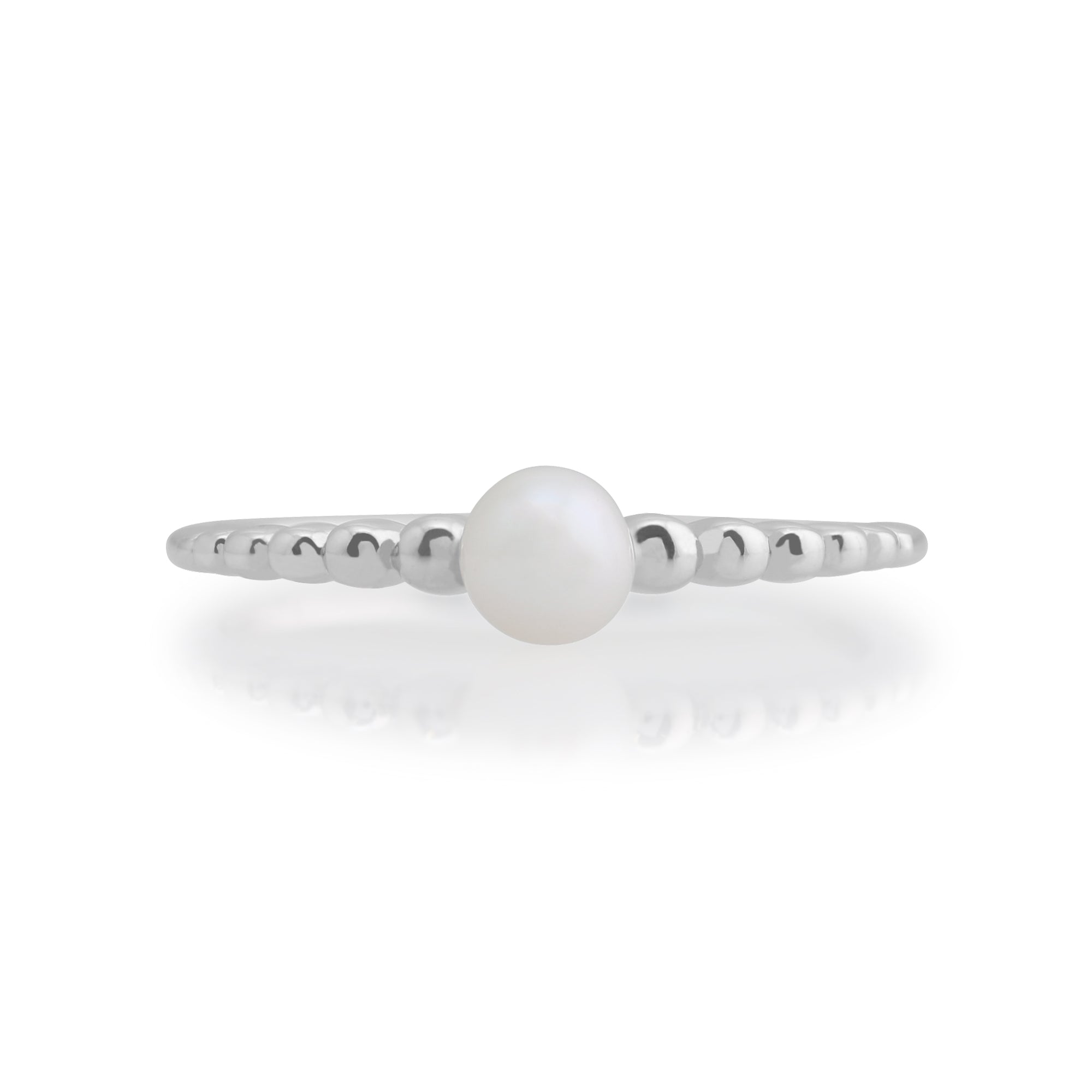 271R019801925 Essential Round Pearl Stack Ring in 925 Sterling Silver 2
