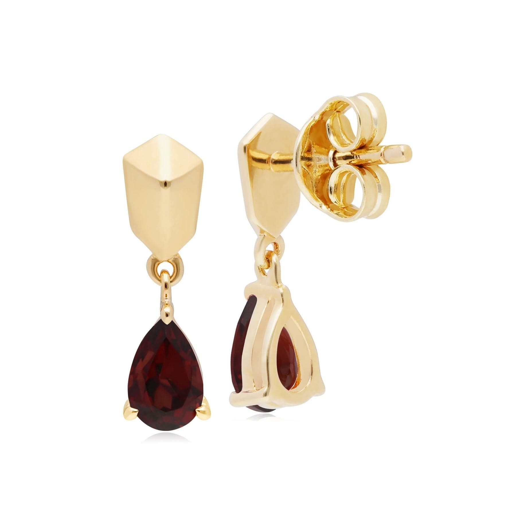 270E028502925 Micro Statement Garnet Earrings in Gold Plated Silver 2