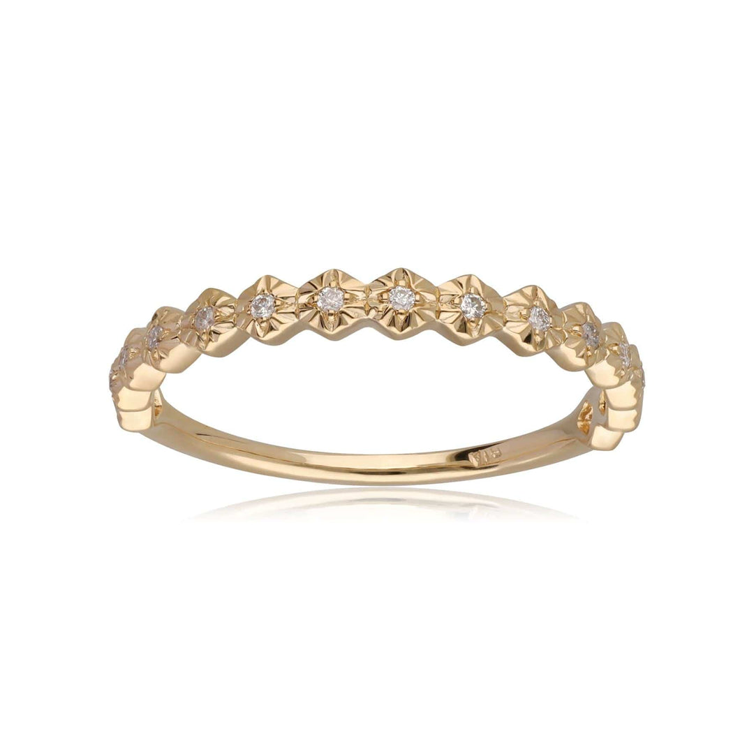 149R2752019 Half Eternity Diamond Band Ring In 9ct Yellow Gold 4