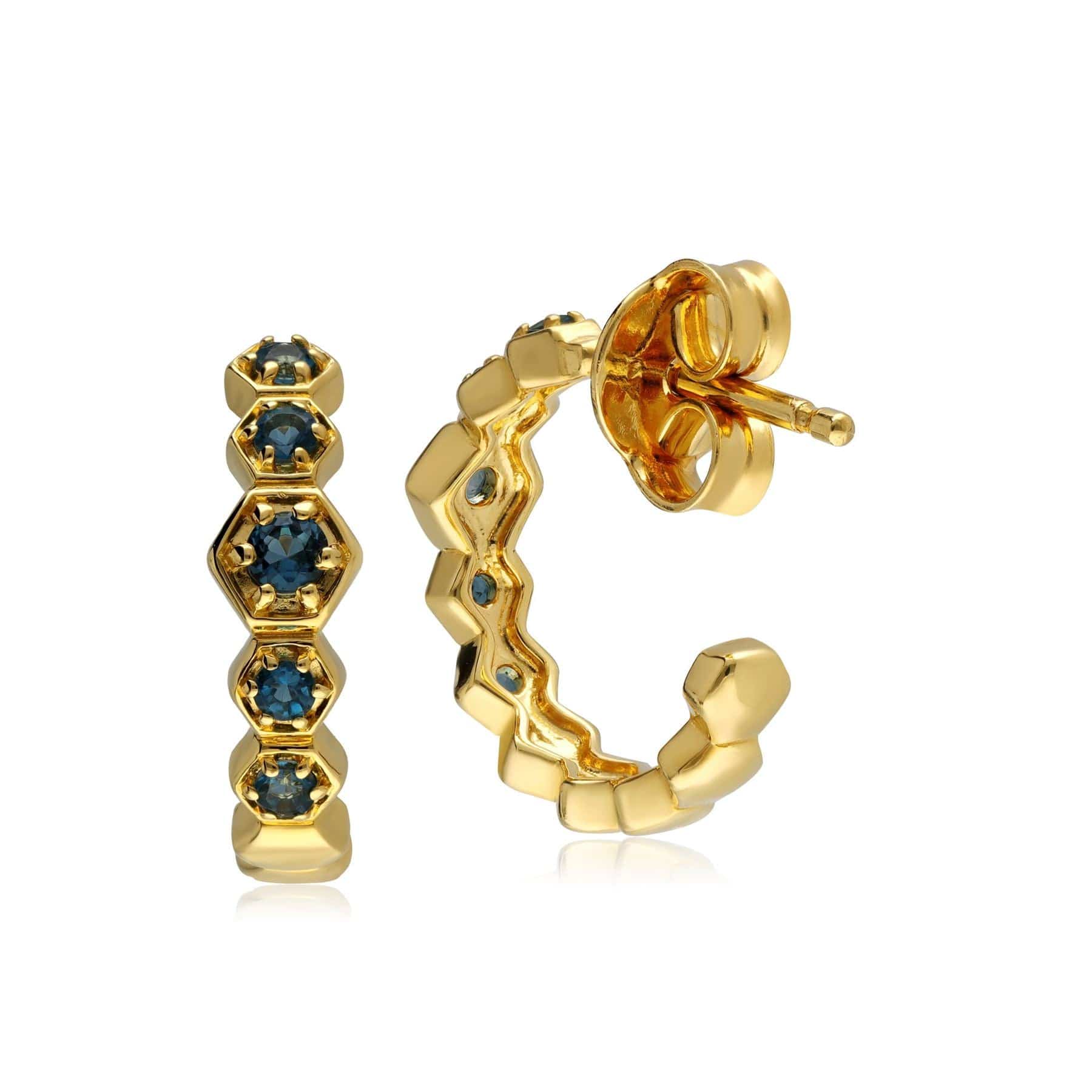 Modern Glam Topaz Sparkle Hoop Earrings In Gold Plated Silver