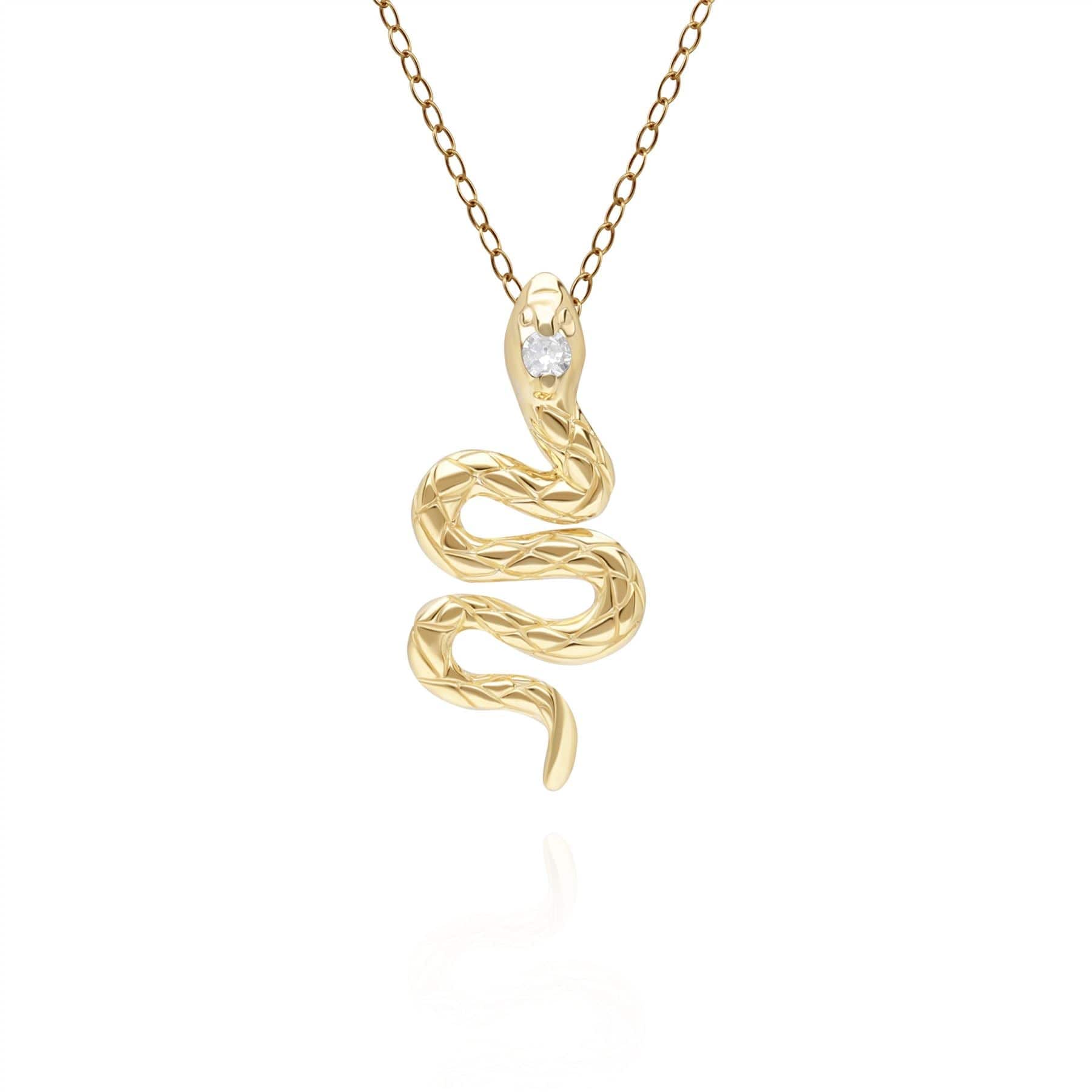 149P1273019 ECFEW™ Diamond Snake Wrap Pendant in 9ct Yellow Gold Front