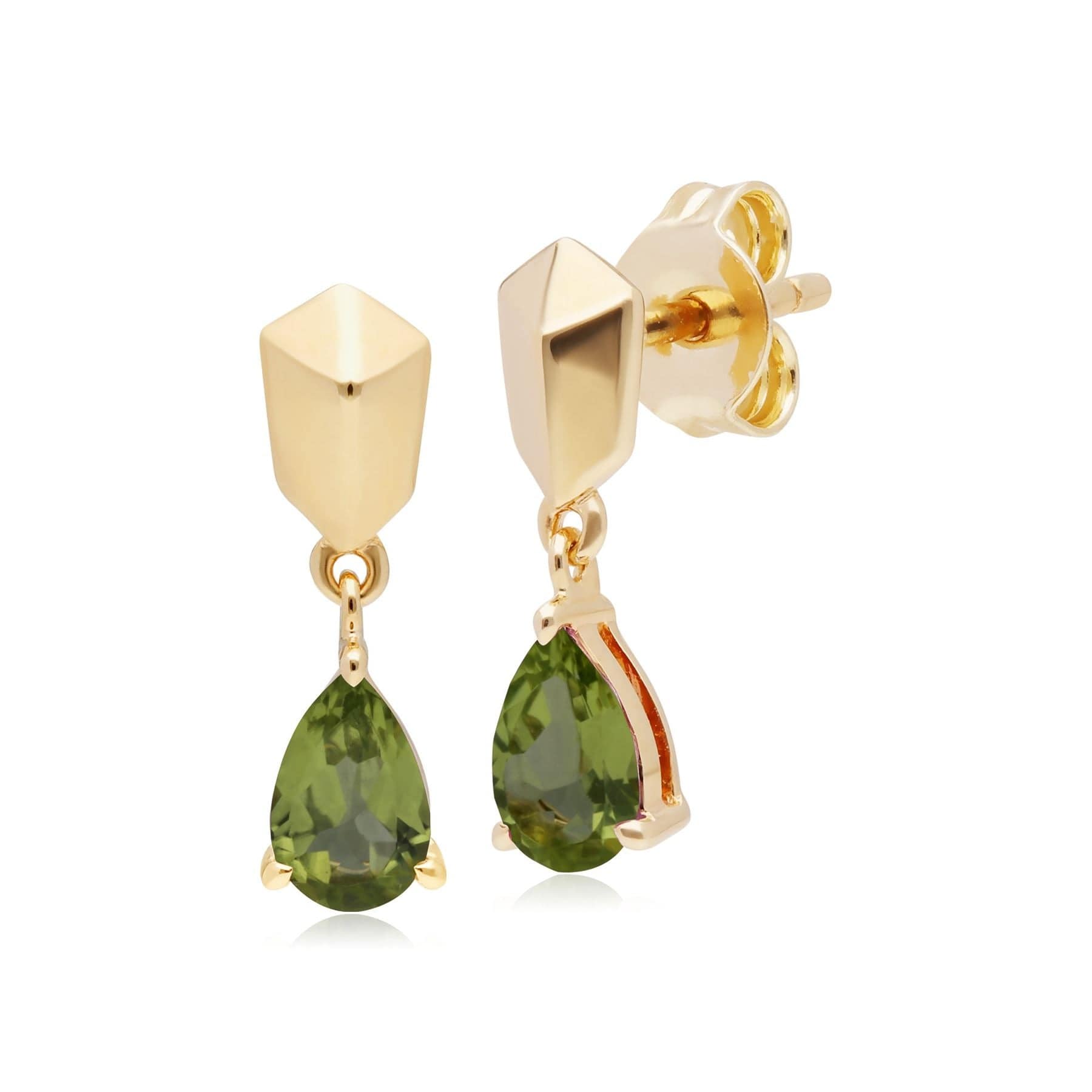 270E028505925 Micro Statement Peridot Earrings in Gold Plated  Silver 1