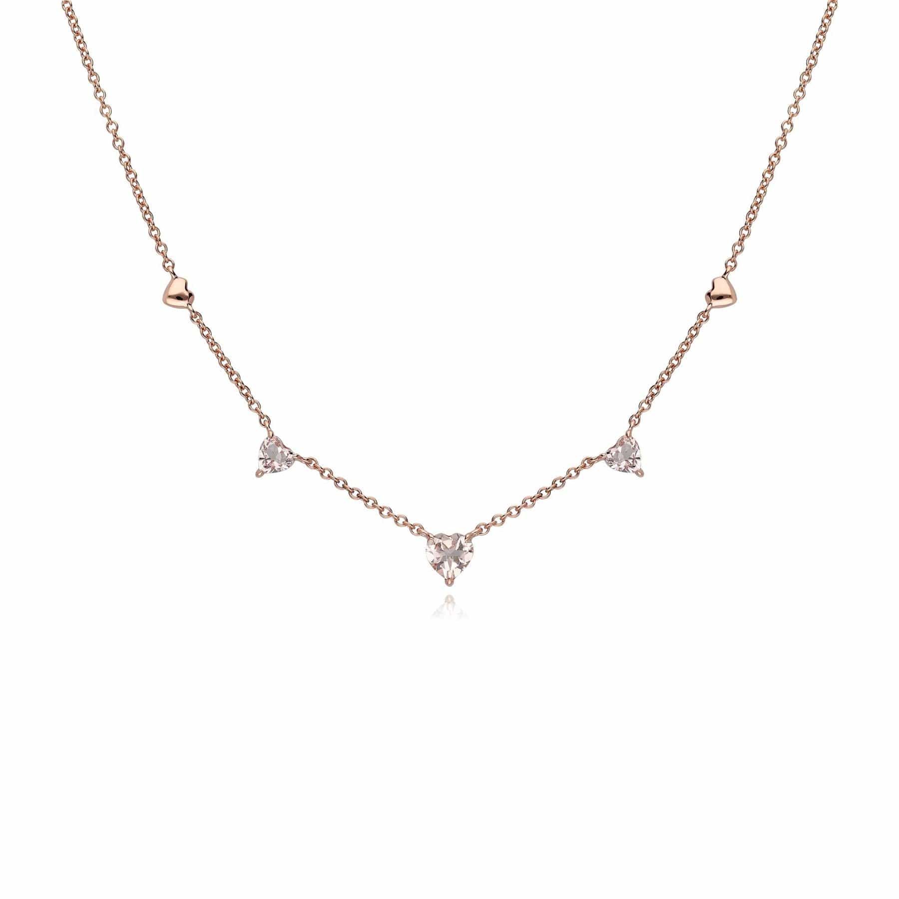 135N0395019 Morganite Heart Necklace in 9ct Rose Gold 1