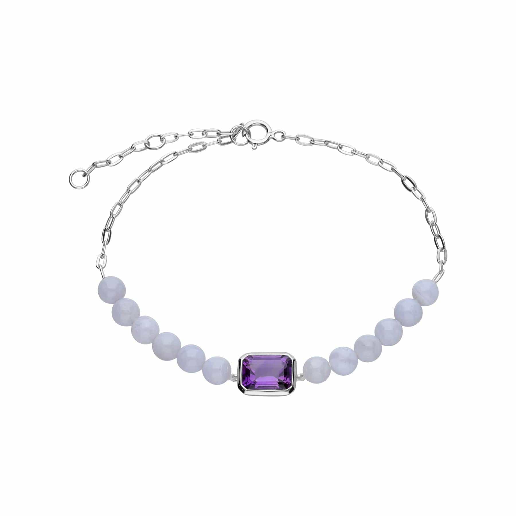 Gemondo ECFEW™ 'The Unifier' Amethyst & Blue Lace Agate Beads Bracelet