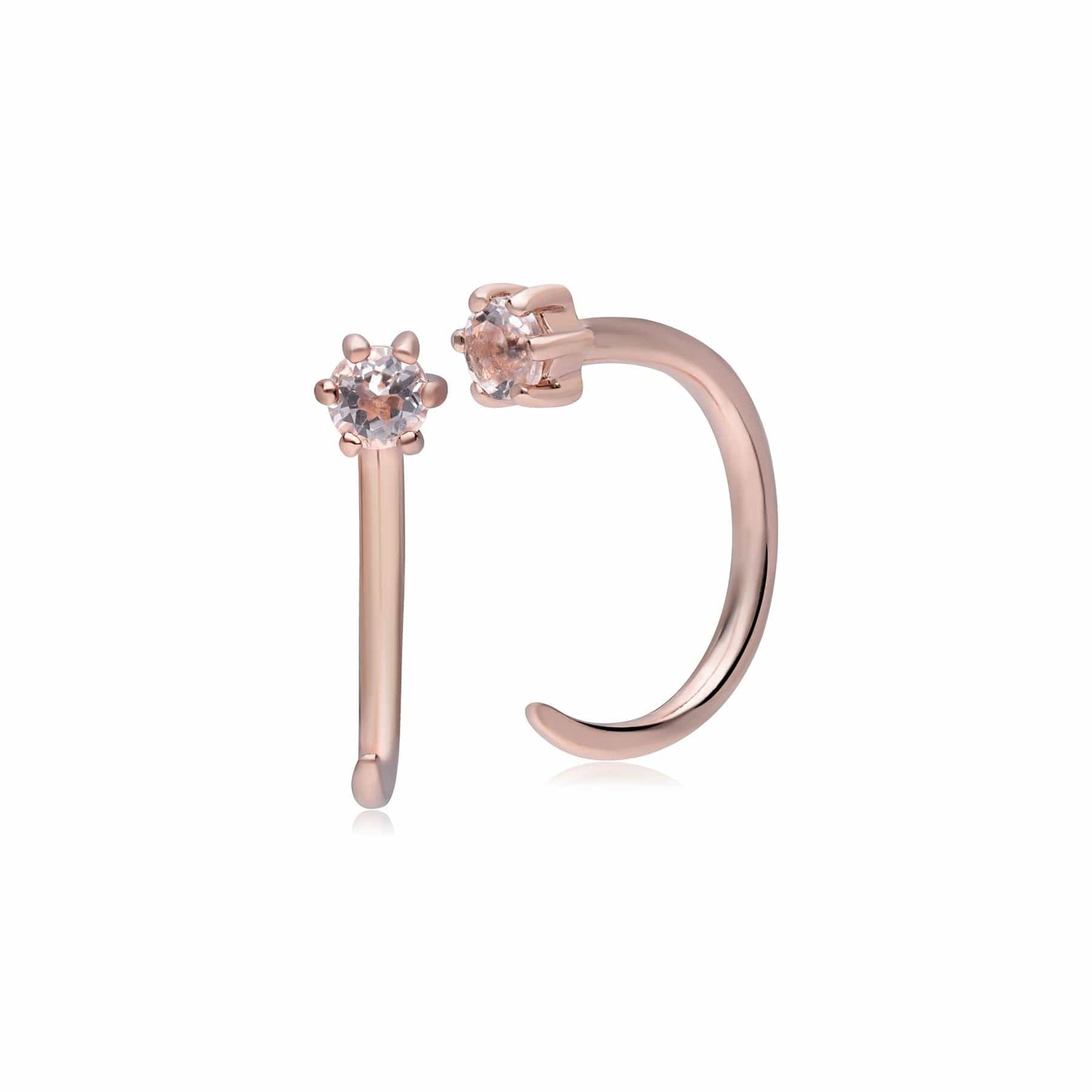 133E4213019 Morganite Pull Through Hoop Earrings in 9ct Rose Gold 1