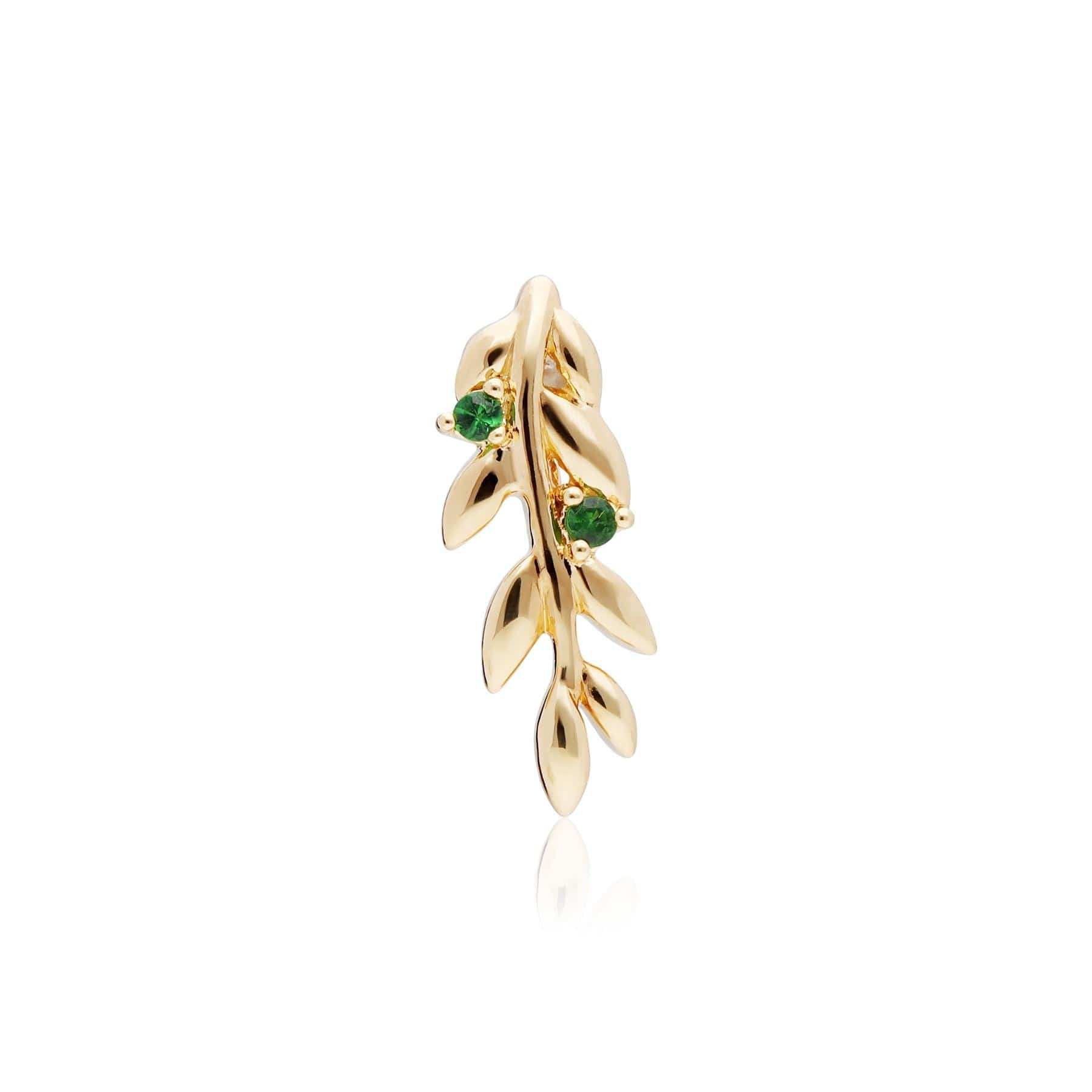 270P029501925 O Leaf Tsavorite Pendant in Gold Plated Sterling Silver 2