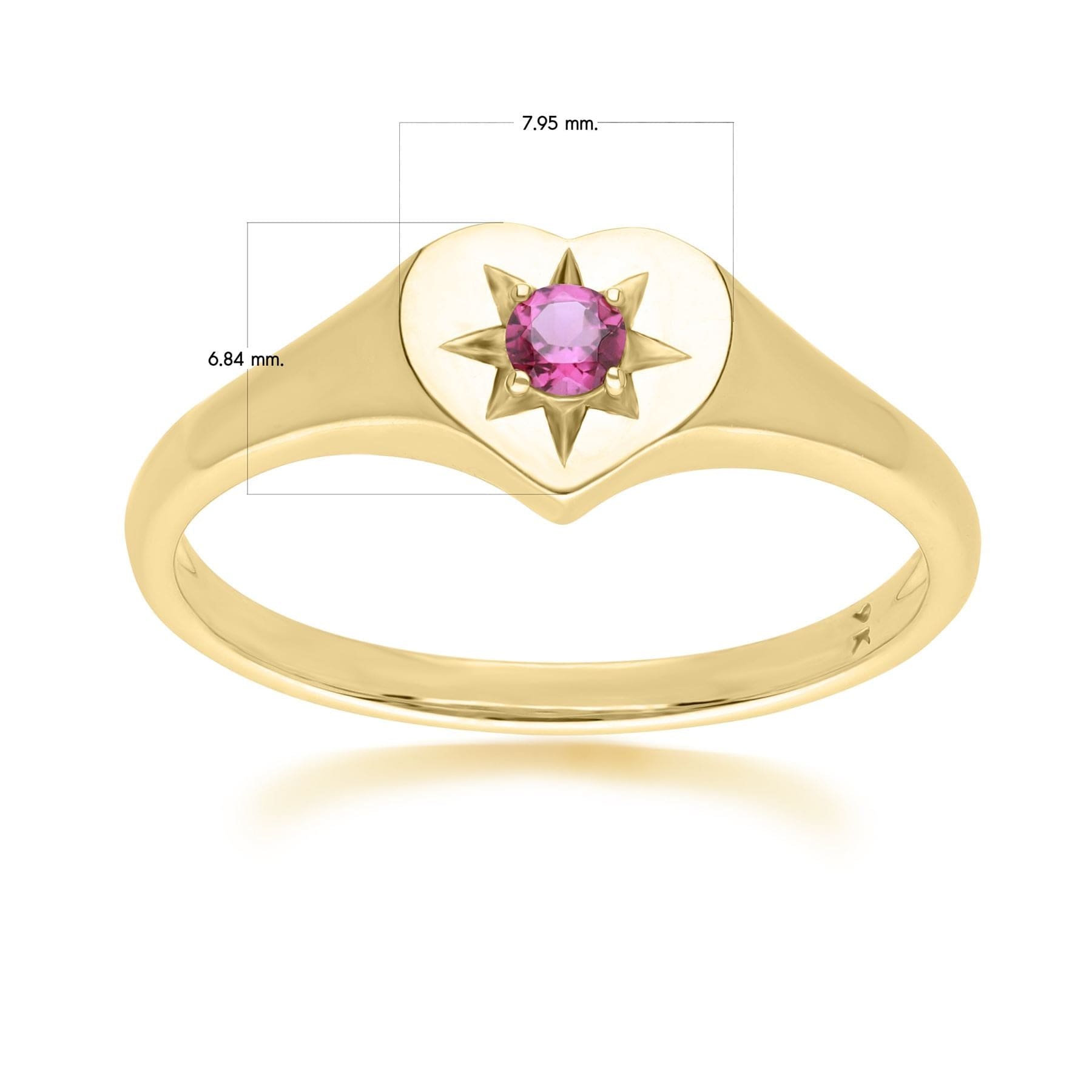 ECFEW™ 'The Liberator' Rhodolite Heart Ring in 9ct Yellow Gold - Gemondo